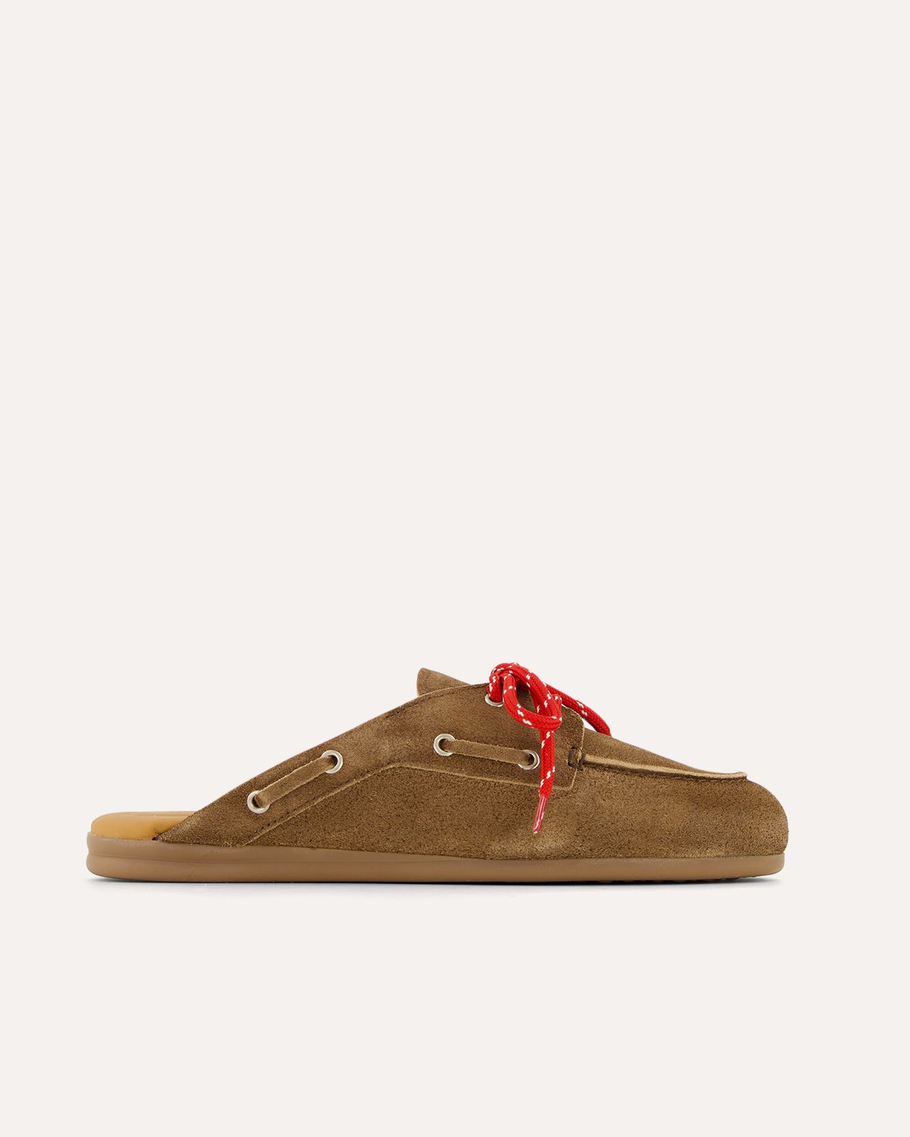 Posa Boat Loafer Mule - Suede DONKERBRUIN 1
