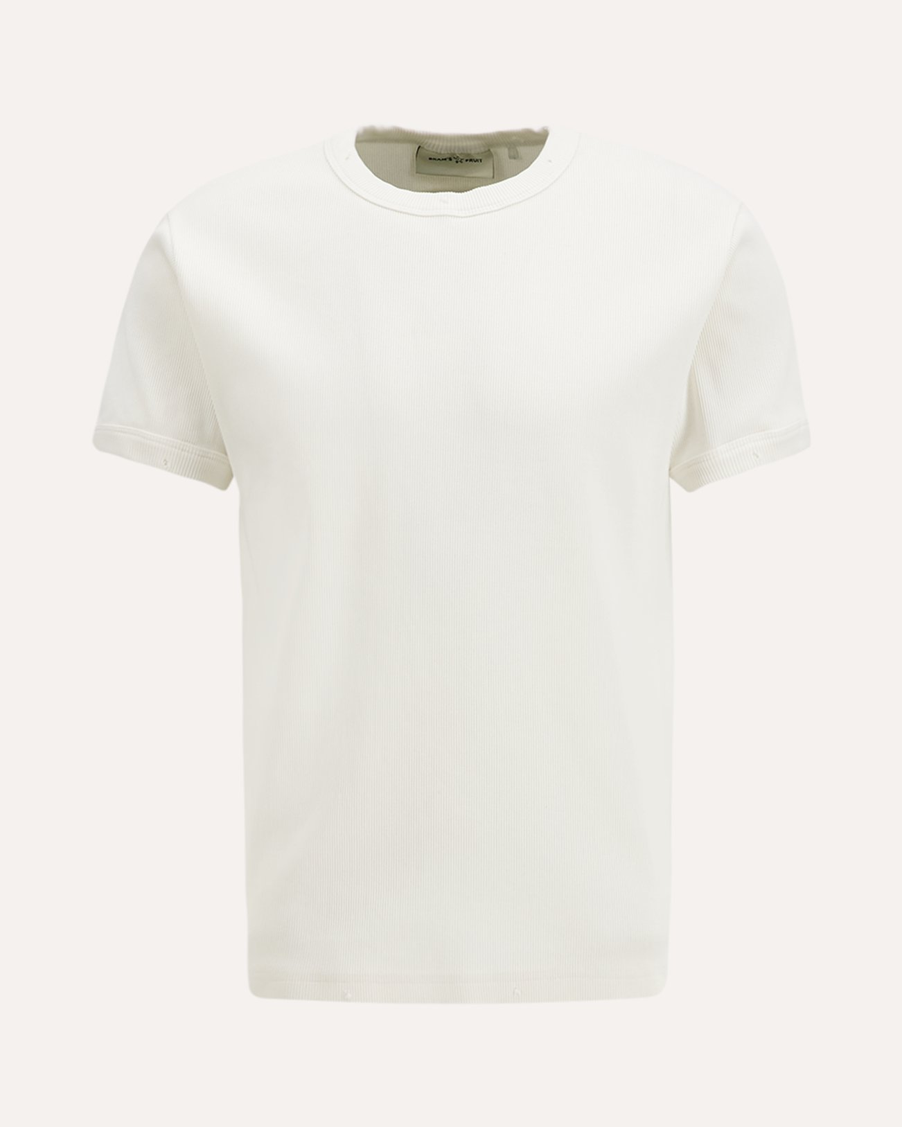 Brams Fruit Distressed Rib T-Shirt WIT 1