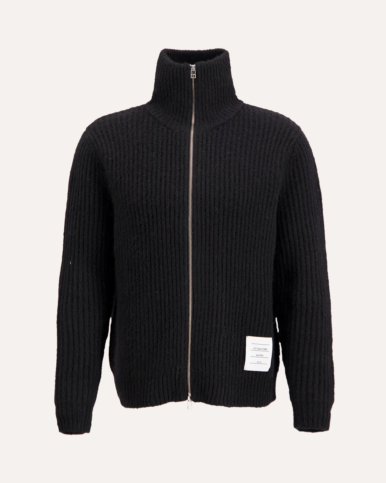 POP Trading Company Knitted Full Zip ZWART 1