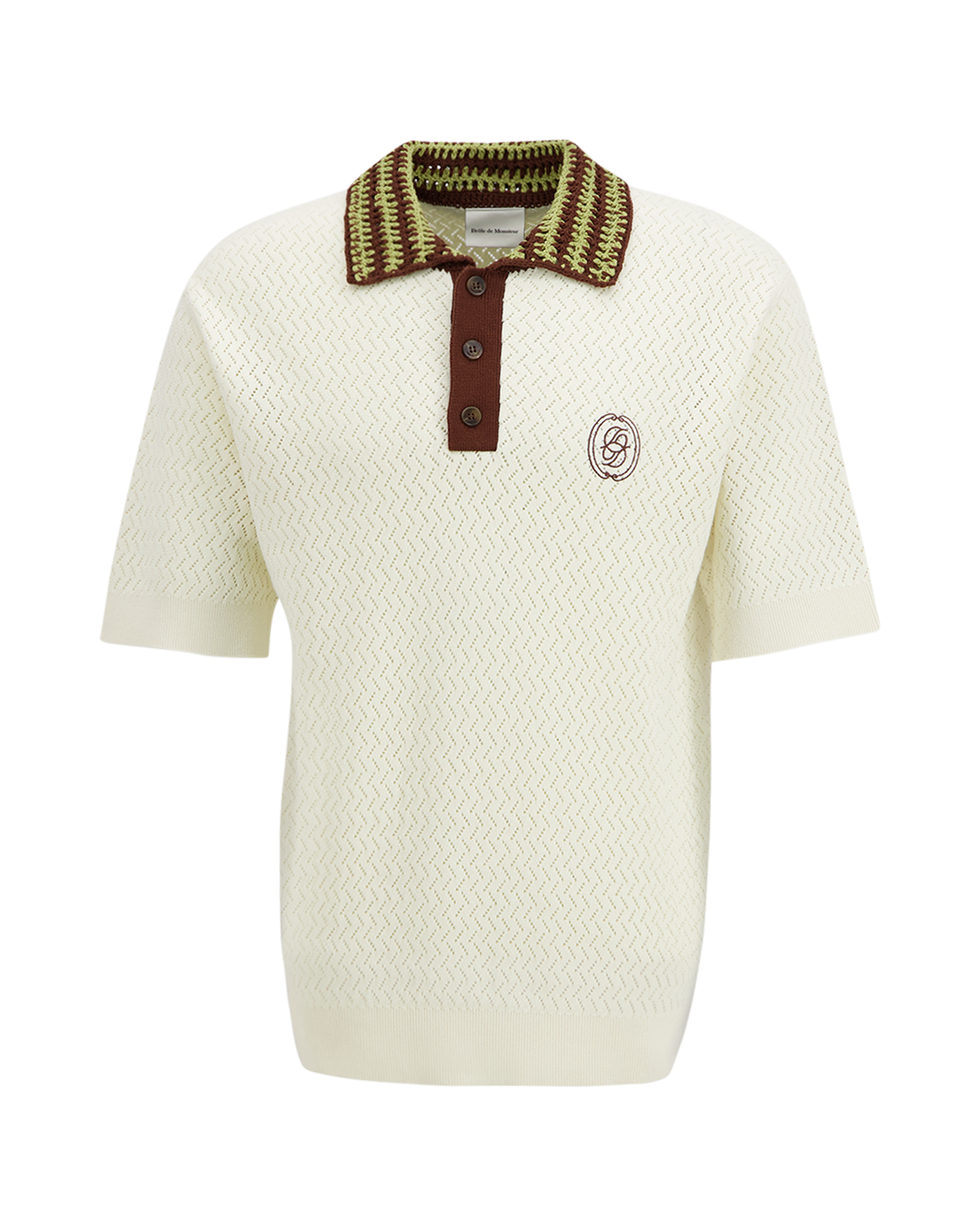 Drole de Monsieur Polo Maille Ajouré D Miroir CREME 1
