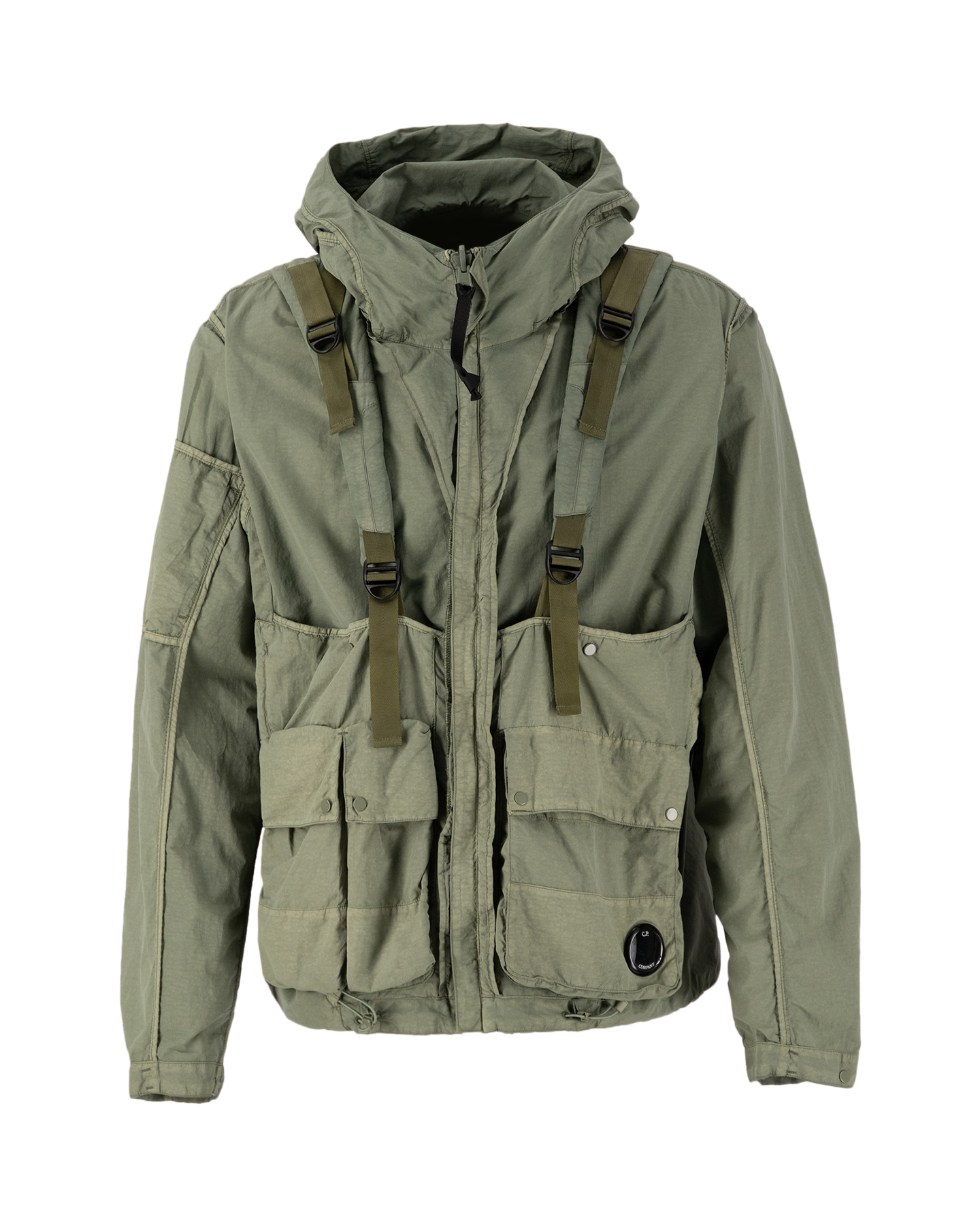 C.P. Company Flatt Nylon Reversible Hooded Jacket GROEN 1