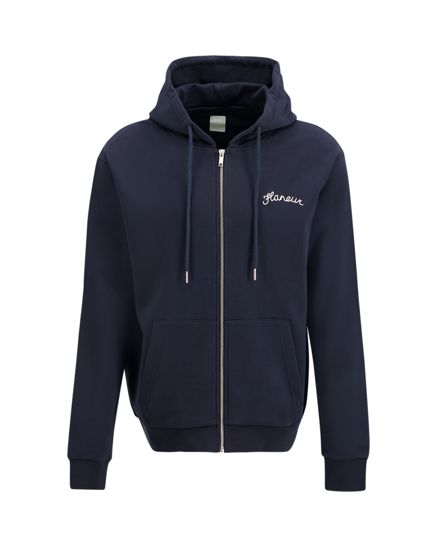 Flaneur Signature Zip-Up Hoodie DONKERBLAUW 1