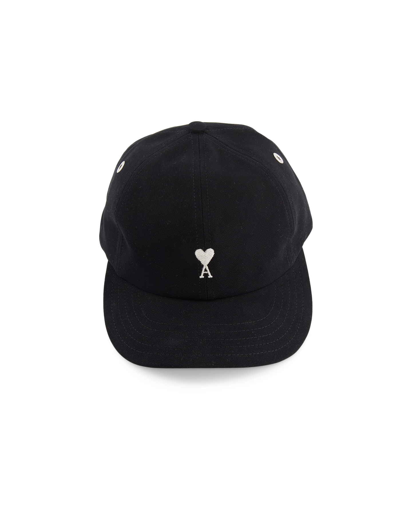 AMI Paris Black Ami De Coeur Embroidery Cap ZWART 2