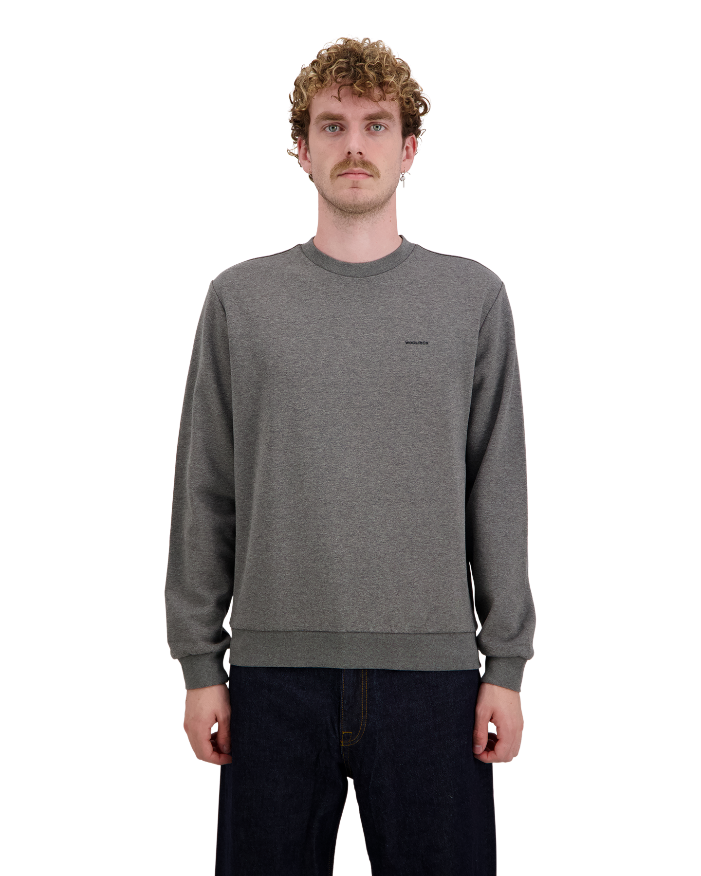 Woolrich Logo Interlock Crewneck ANTHRACIET 3