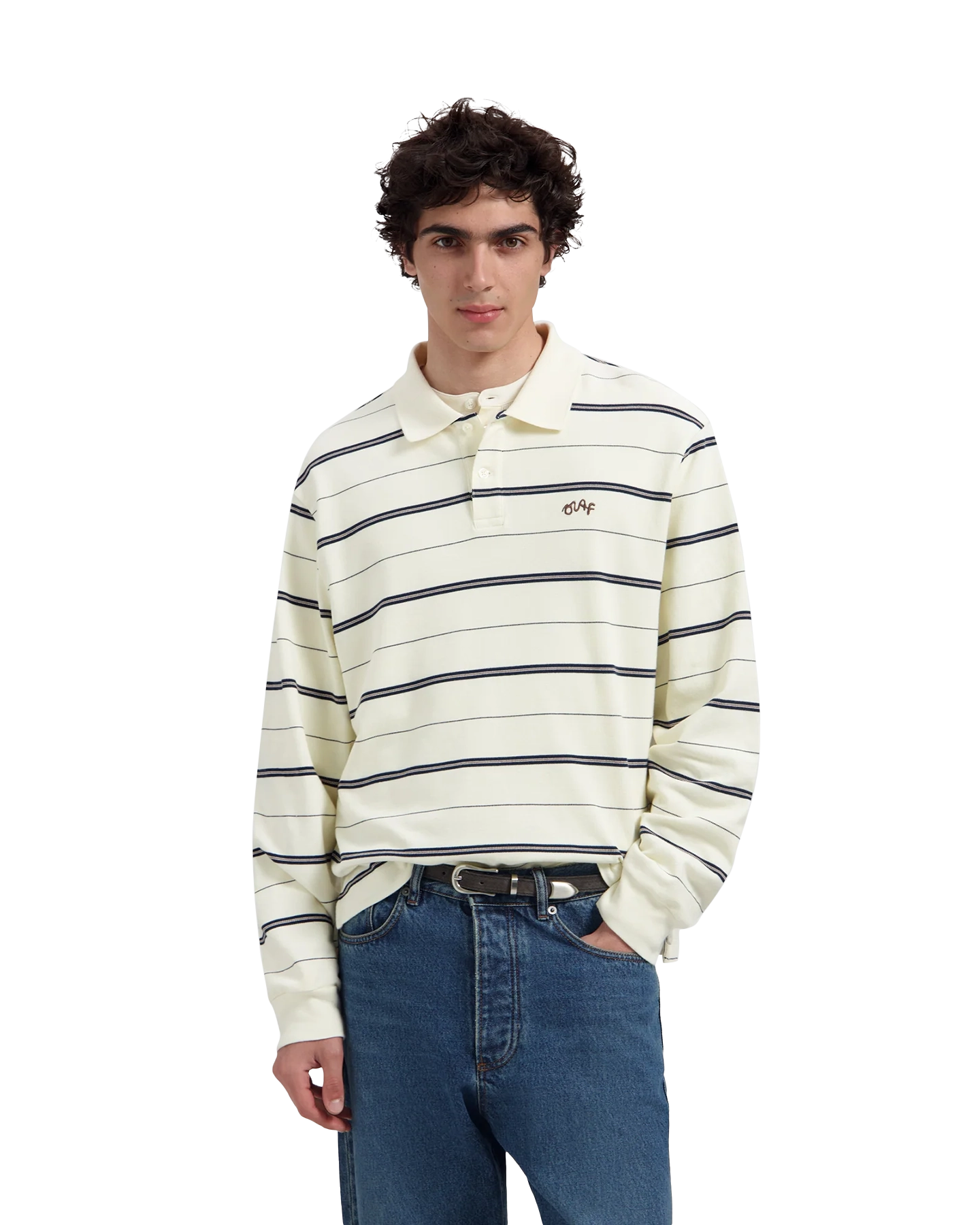 OLAF Striped Signature Ls Polo WIT 3