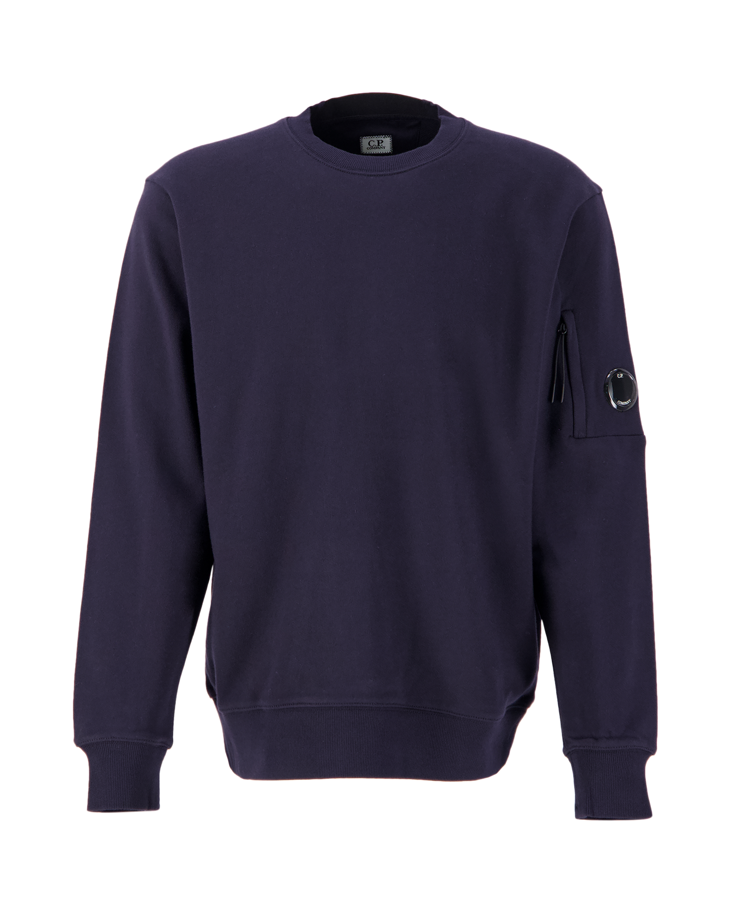 C.P. Company Diagonal Raised Fleece Crew Neck Lens Sweatshirt DONKERBLAUW 1