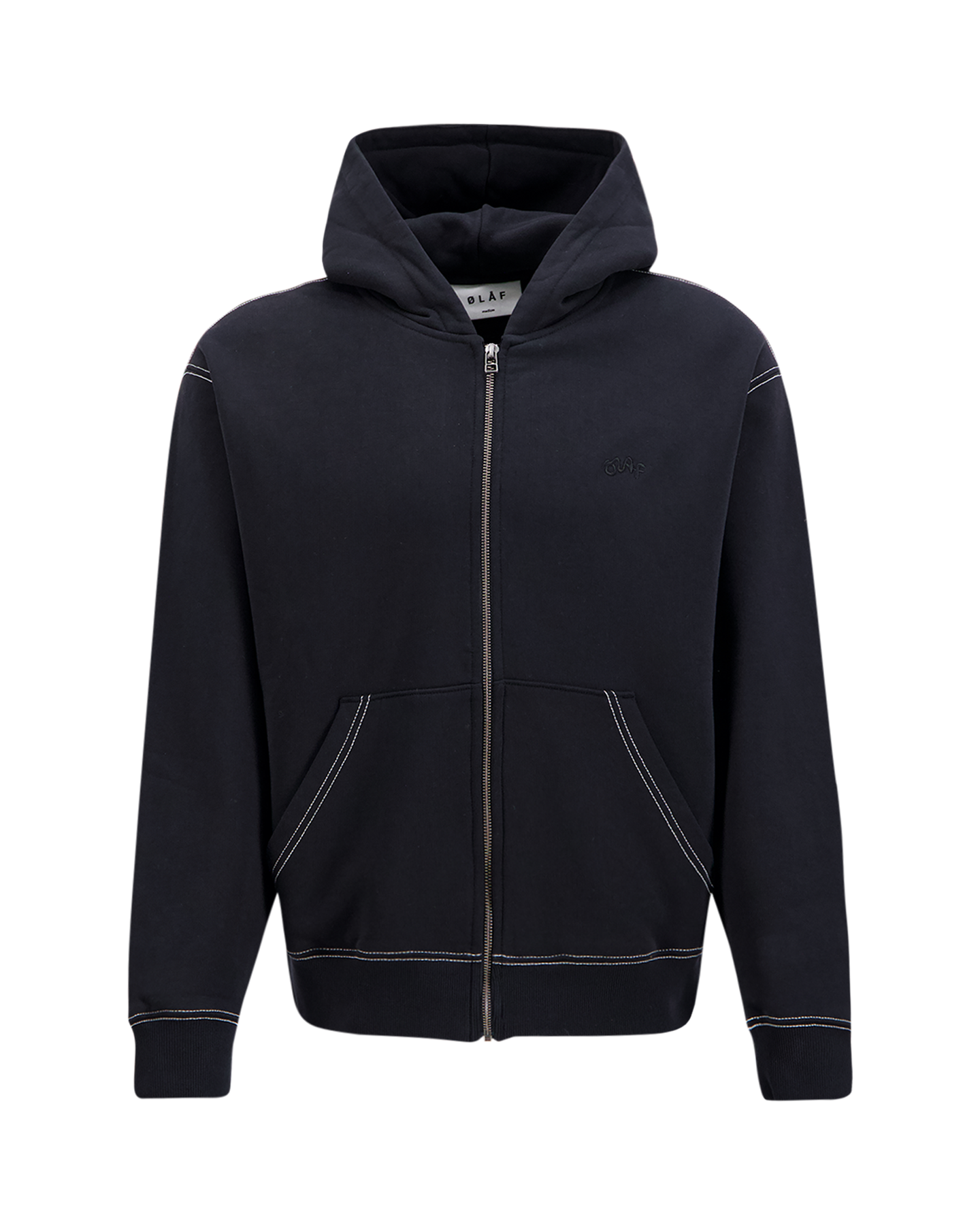 OLAF Contrast Signature Zip Hoodie ZWART 1