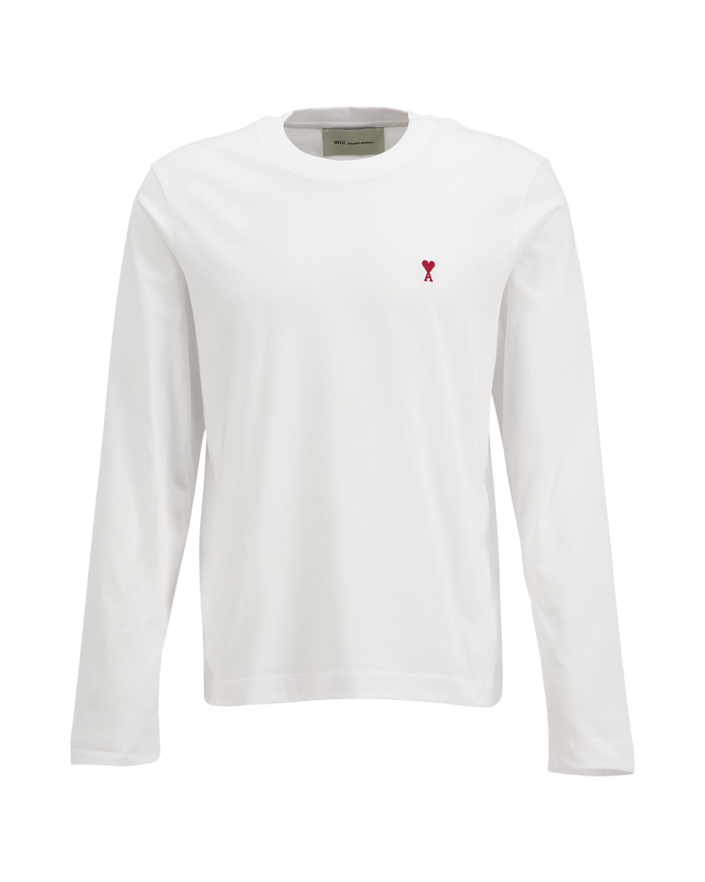 AMI Paris Long Sleeves Tshirt With Red Ami De Coeur WIT 1