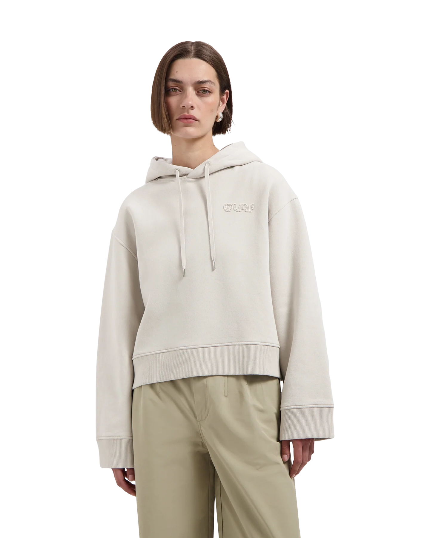 OLAF Retro Appliqué Hoodie BEIGE 3