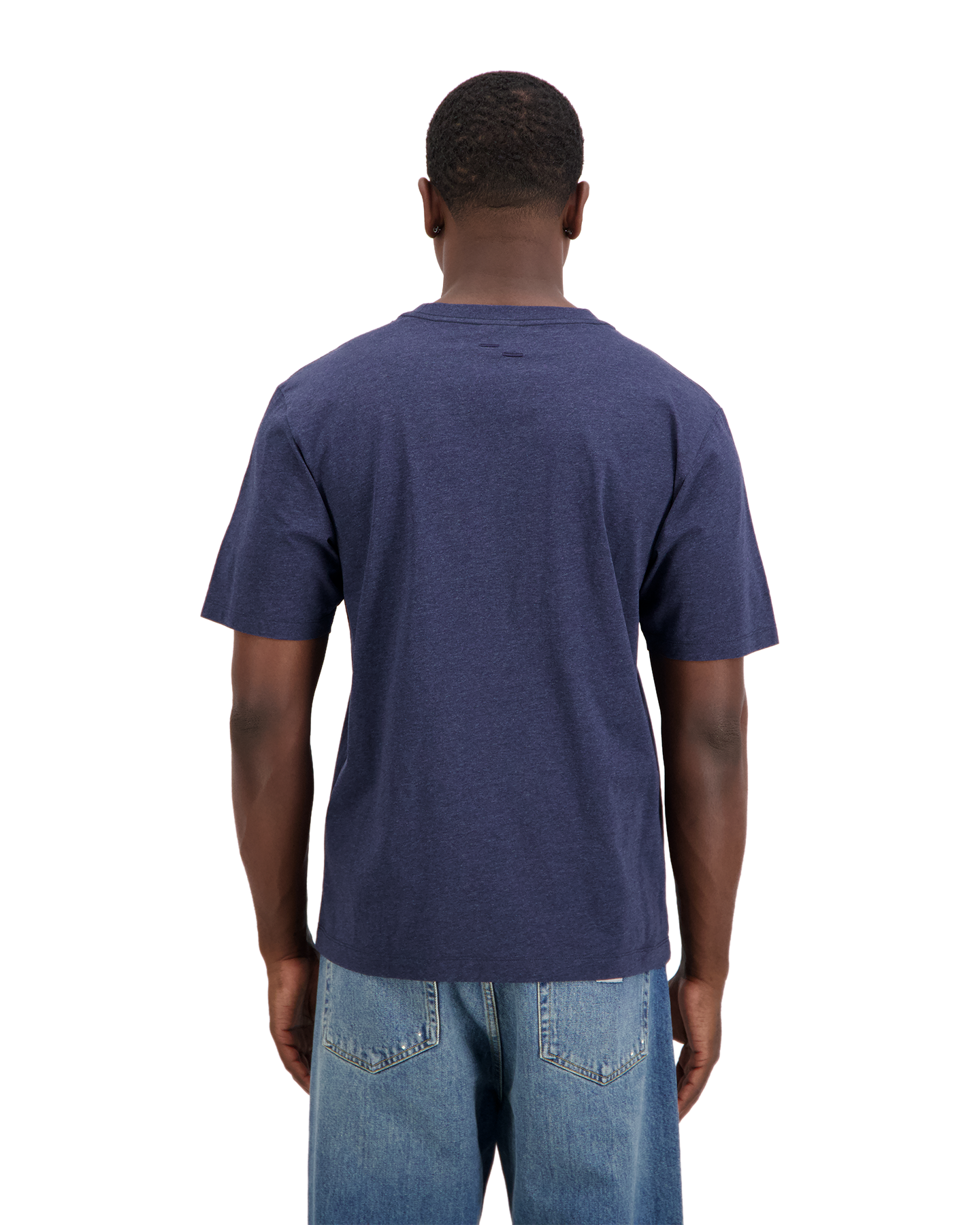 Filling Pieces T Shirt Embroidered Knot Melange DONKERBLAUW 4