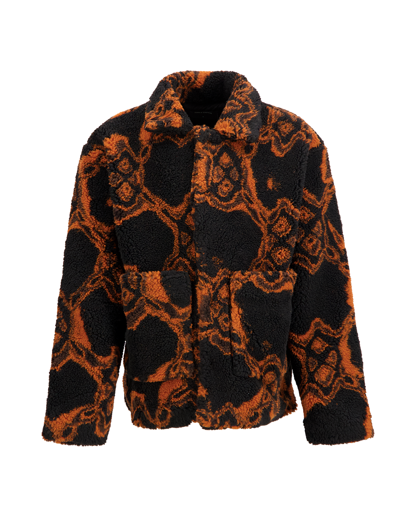 Daily Paper Burned Shield Fur Jacket ZWART 1