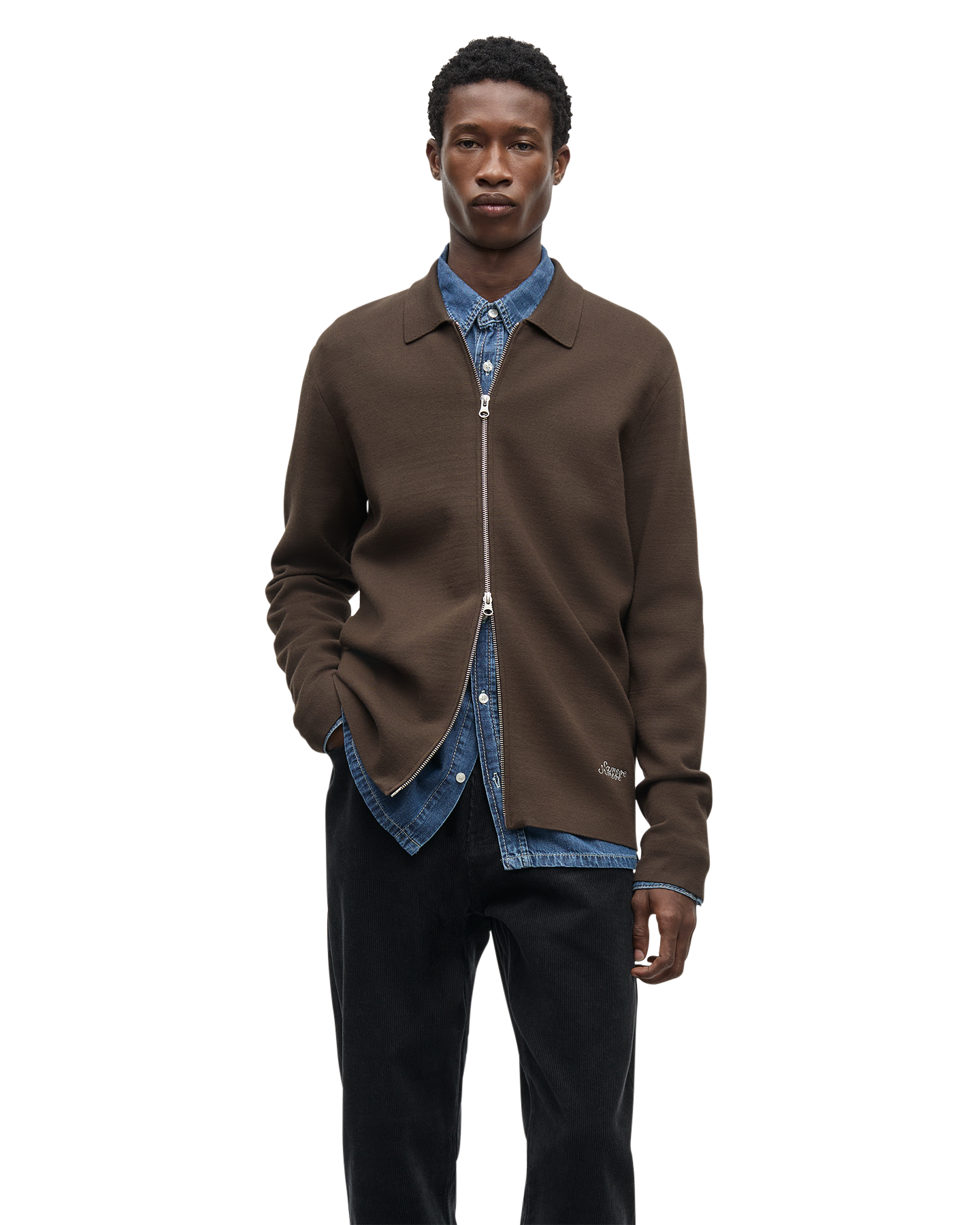 Samsøe Samsøe Samatt Zip Polo 15825 DONKERBRUIN 3