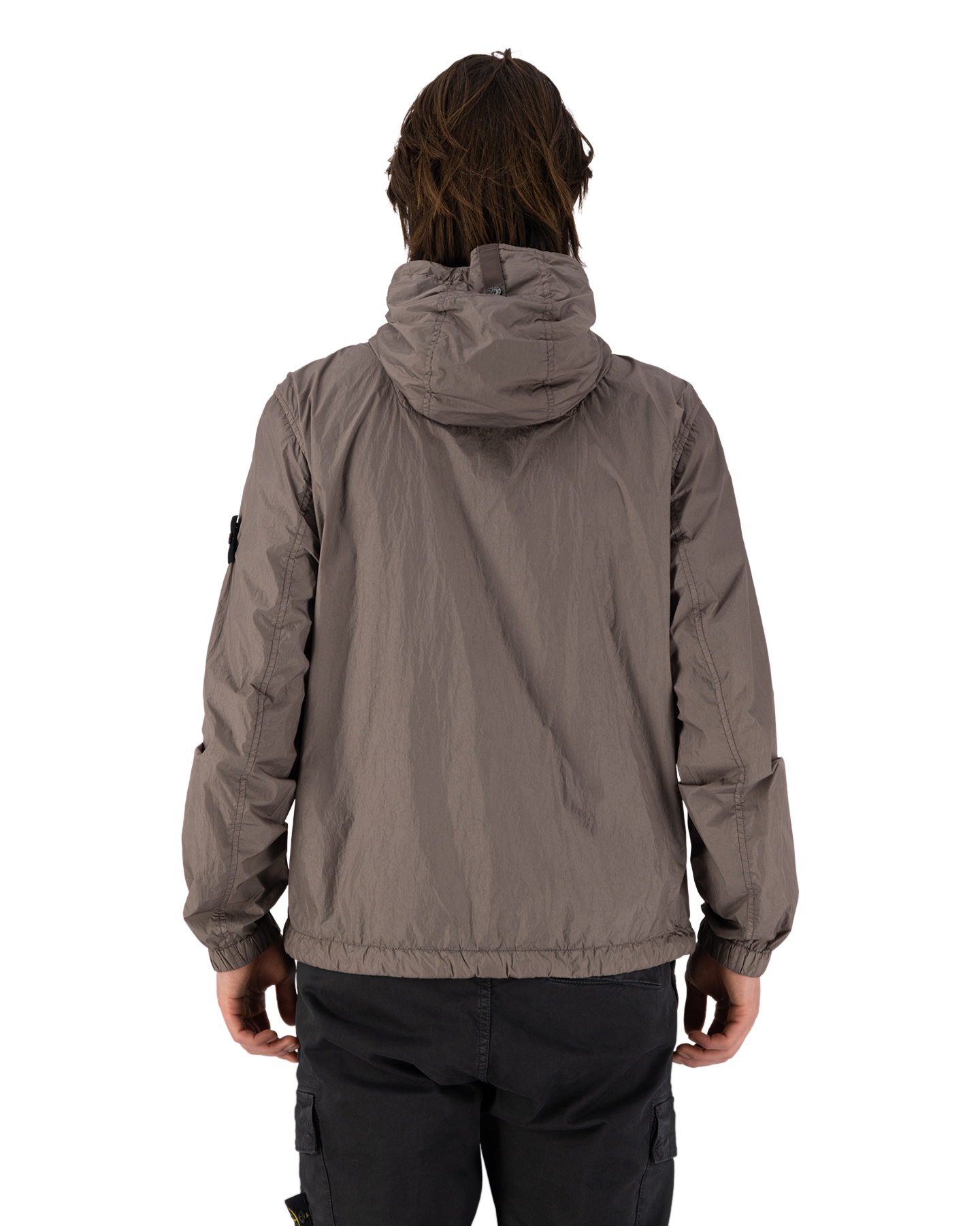 Stone Island 40922 Garment Dyed Crinkle Reps Hooded Jacket Grijs