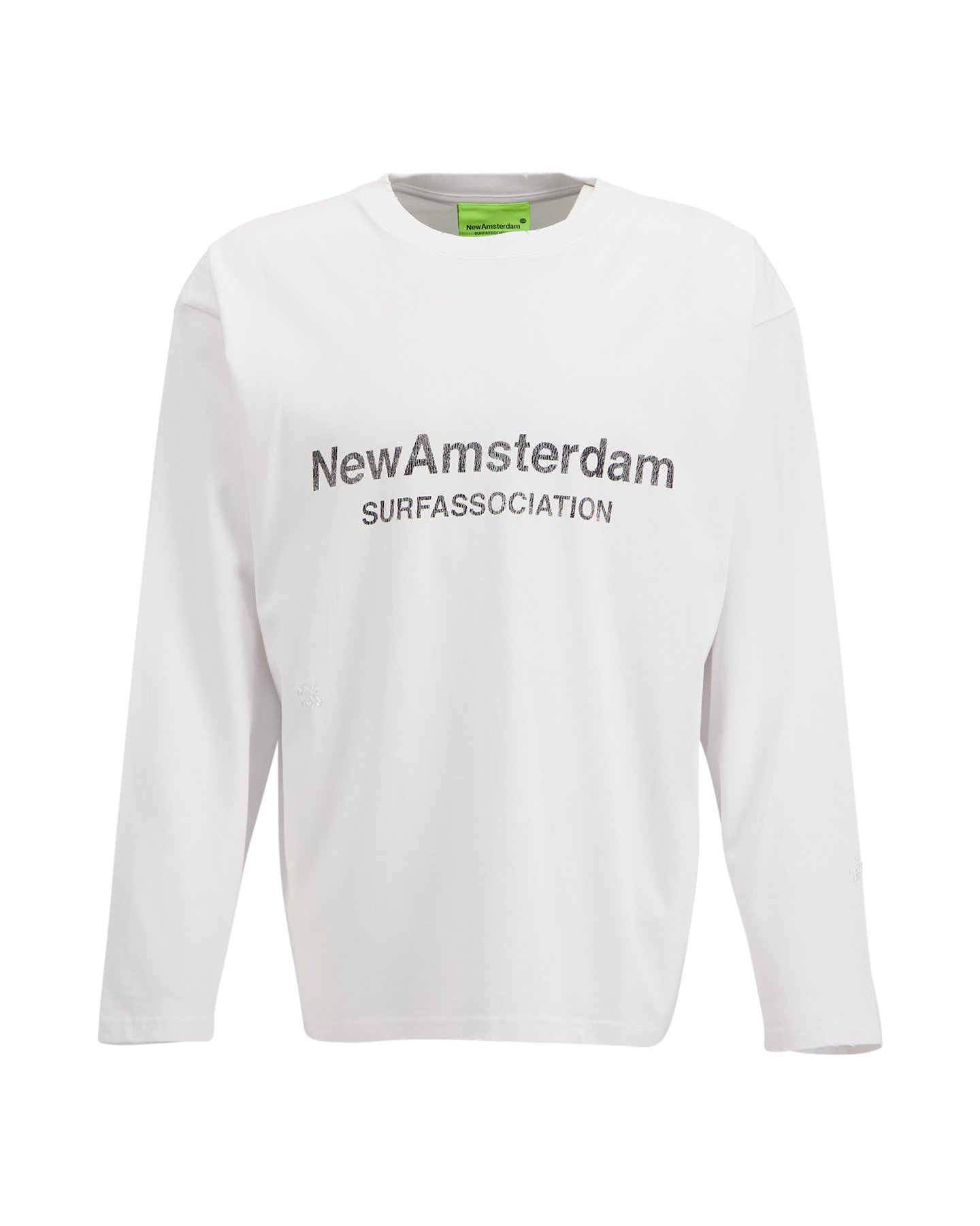 New Amsterdam Surf Association Worked Logo Longsleeve WIT 1