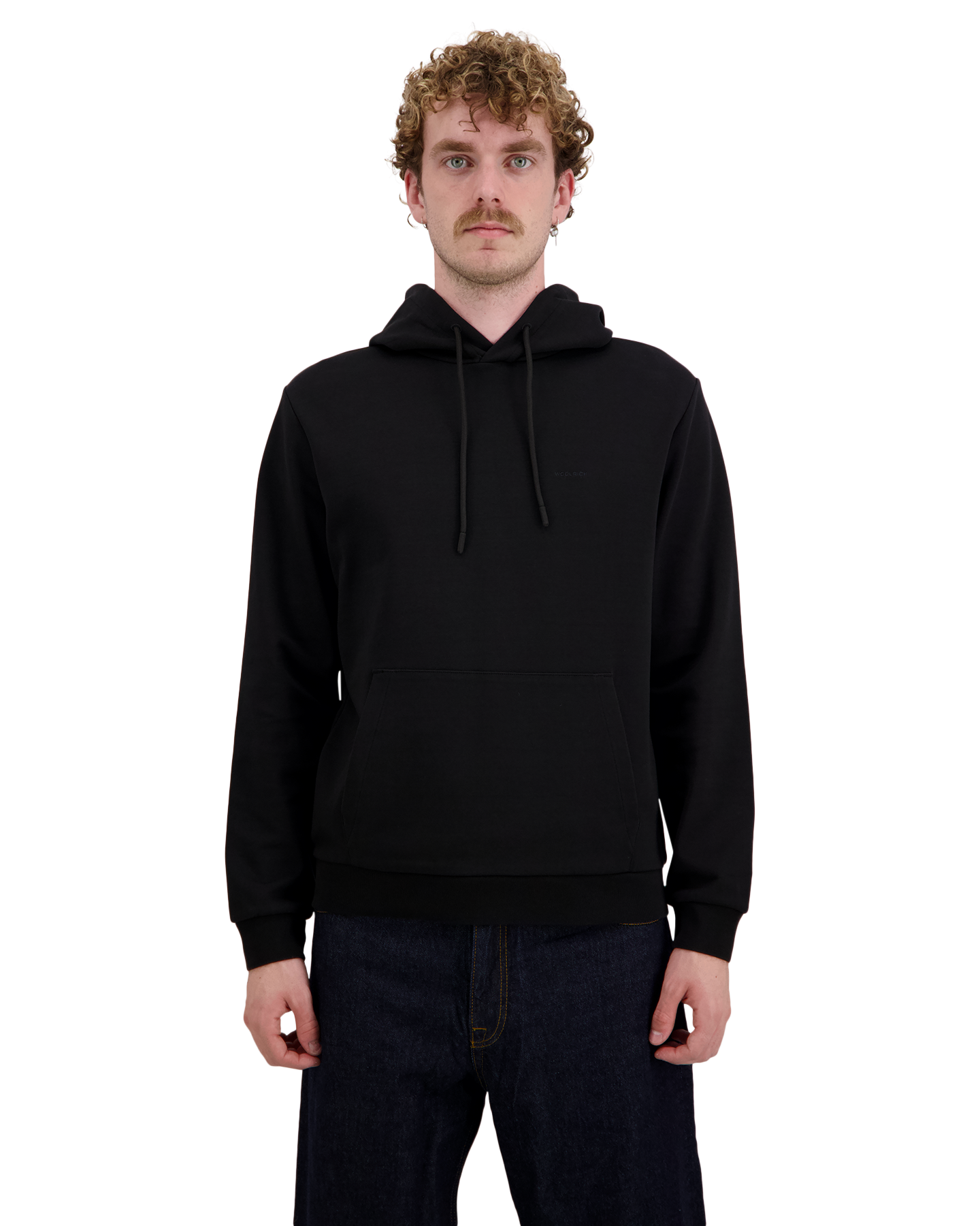 Woolrich Logo Interlock Hoodie ZWART 3