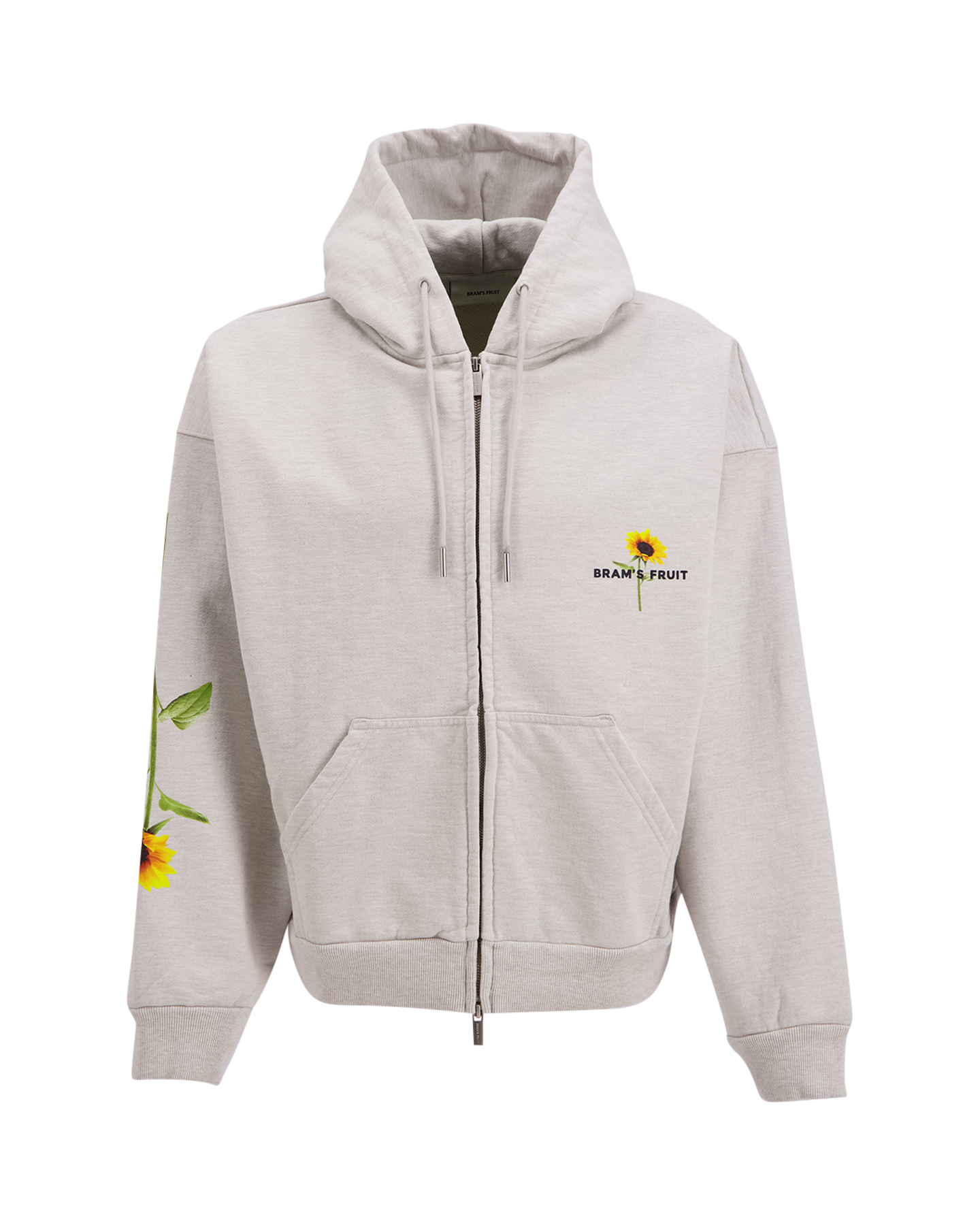 Brams Fruit Sunflower Zipper Hoodie BEIGE 1