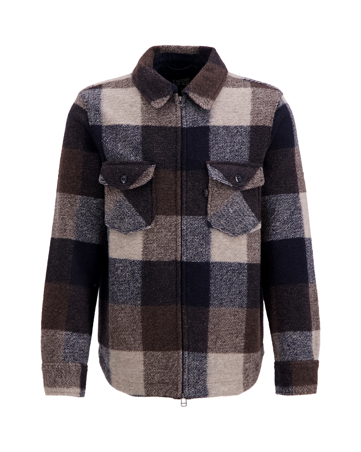 Butcher of Blue Vance Wool Check Overshirt BRUIN 1