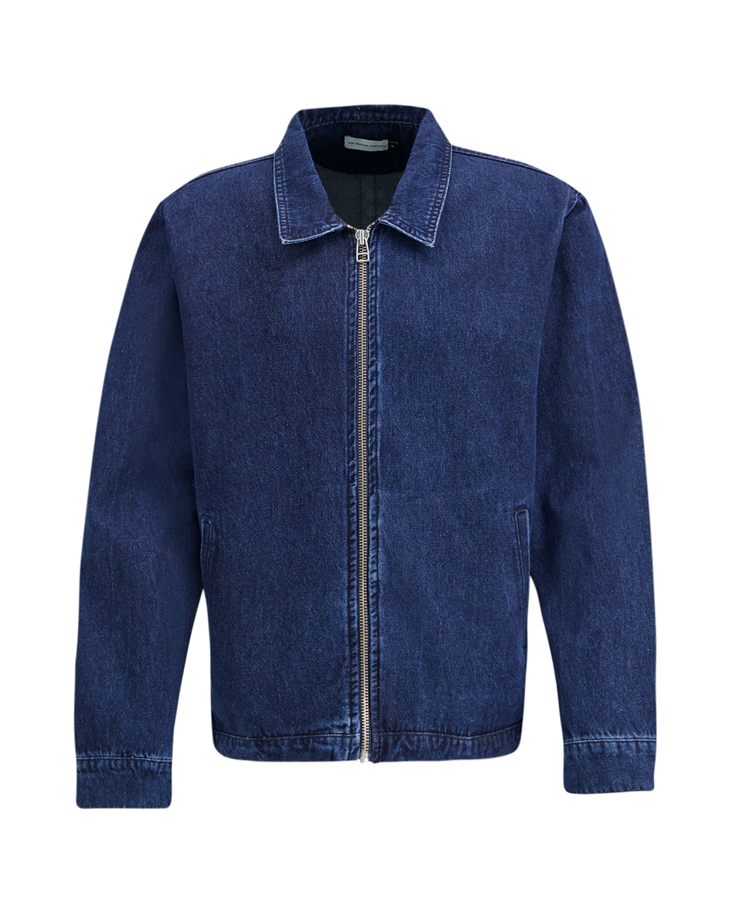 POP Trading Company Denim Full Zip Jacket BLAUW 1