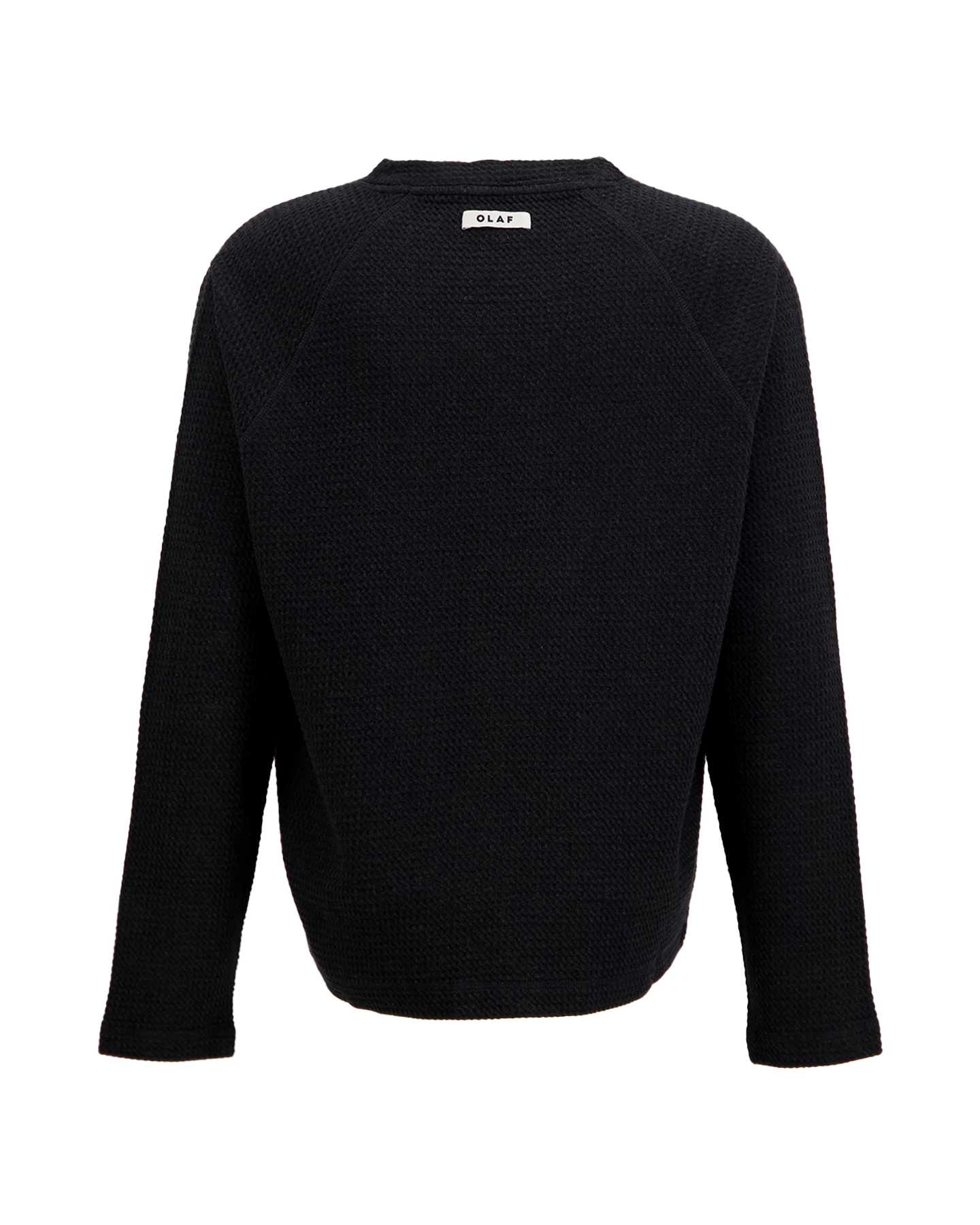 OLAF Waffle Crewneck ZWART 2