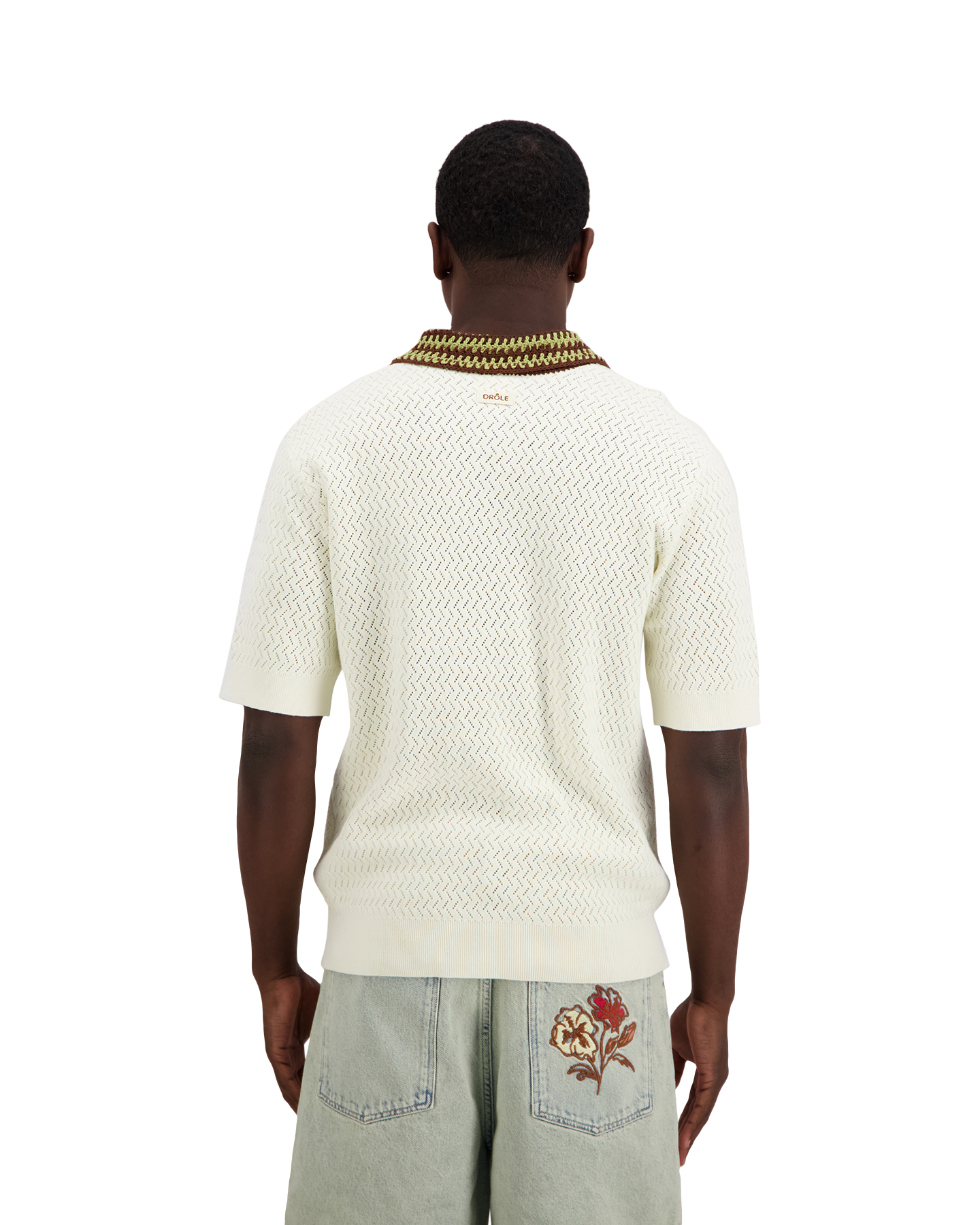 Drole de Monsieur Polo Maille Ajouré D Miroir CREME 5