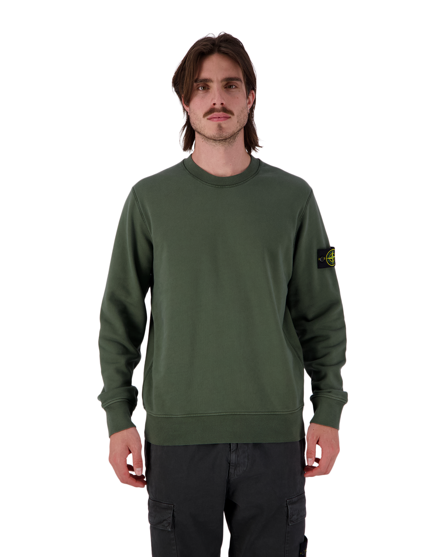 Stone Island 63051 Cotton Fleece Crewneck Sweatshirt GROEN 4