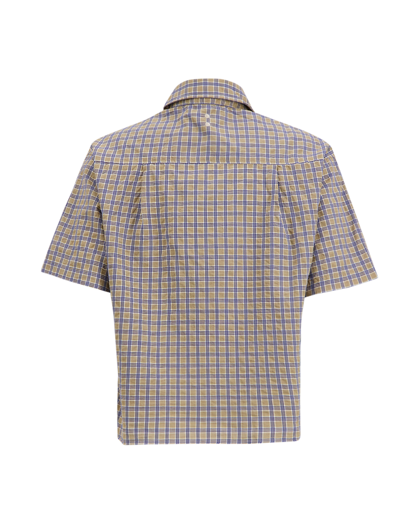 about:blank Raw Hem S/S Check Shirt GOUD 2