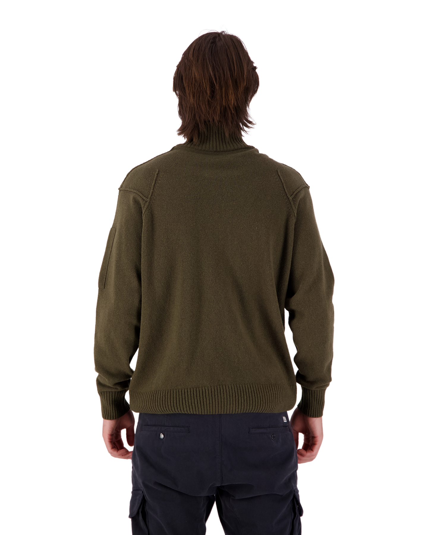 C.P. Company Lambswool Zipped Knit DONKERGROEN 5