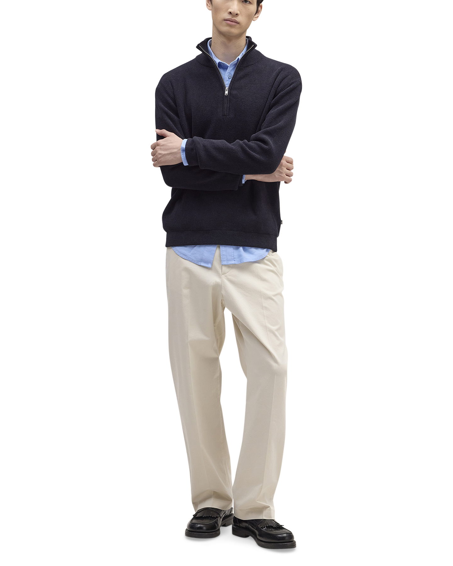 NN.07 Danny Half Zip 6429 DONKERBLAUW 4