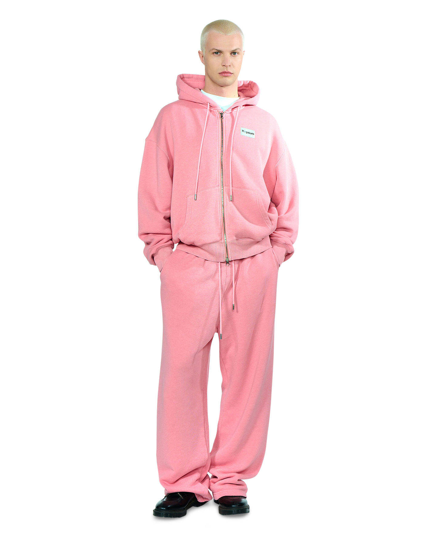 Hopeium Cashmere Blend Zip Up Hoodie ROSE 3