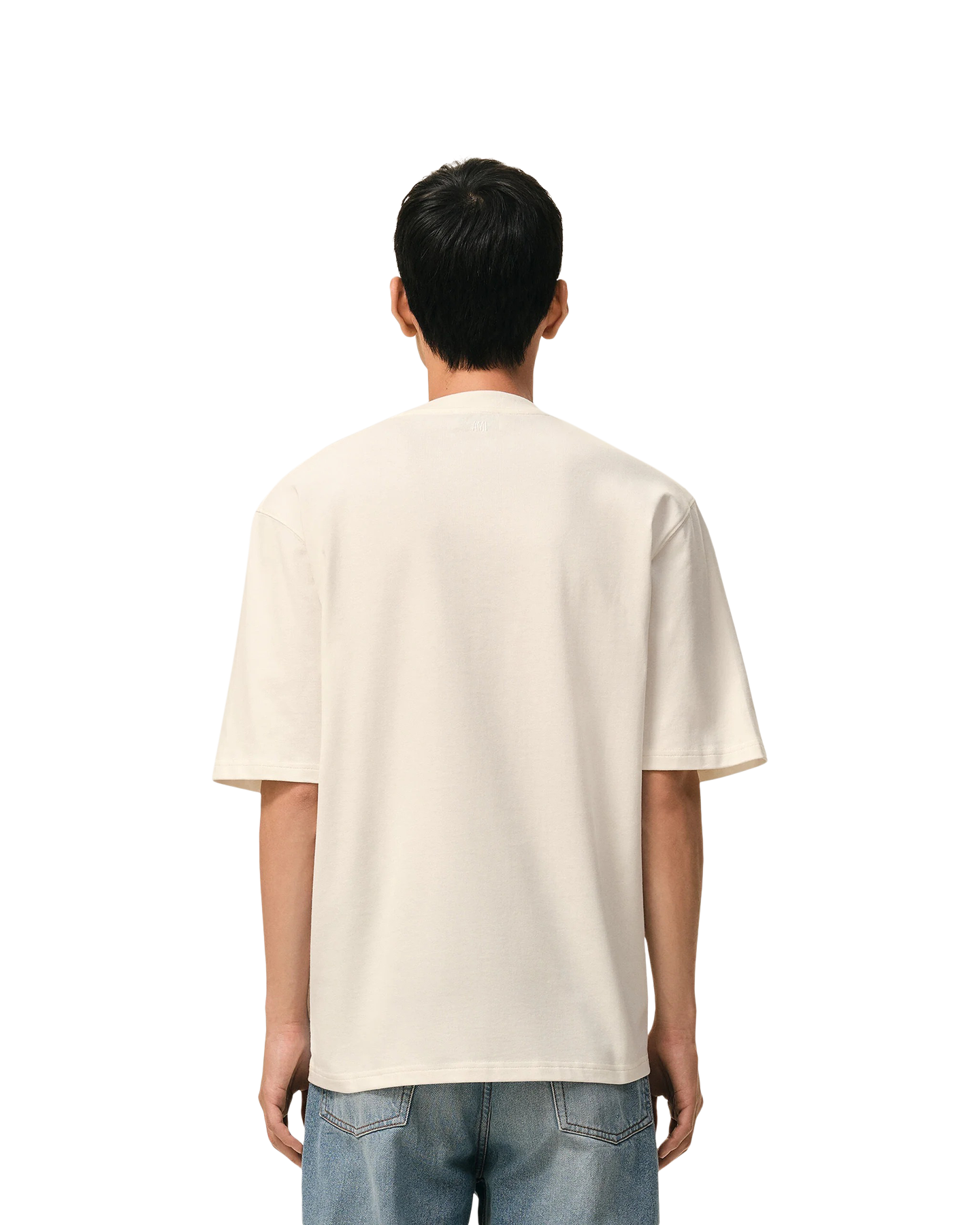 AMI Paris Tshirt Grand Adc Embosse CREME 4