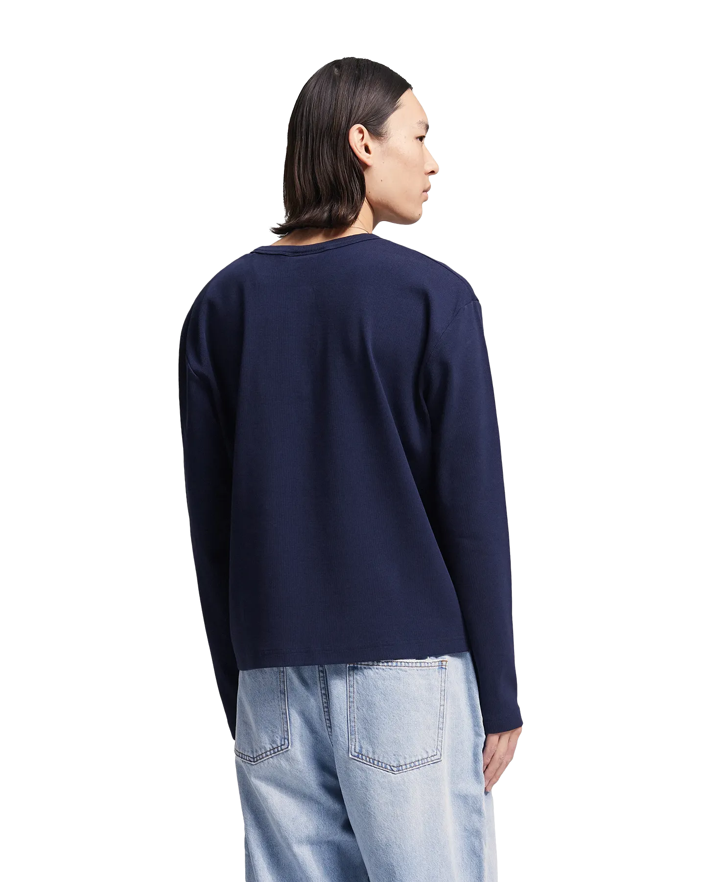 Brams Fruit Script Logo Henley Longsleeve DONKERBLAUW 4