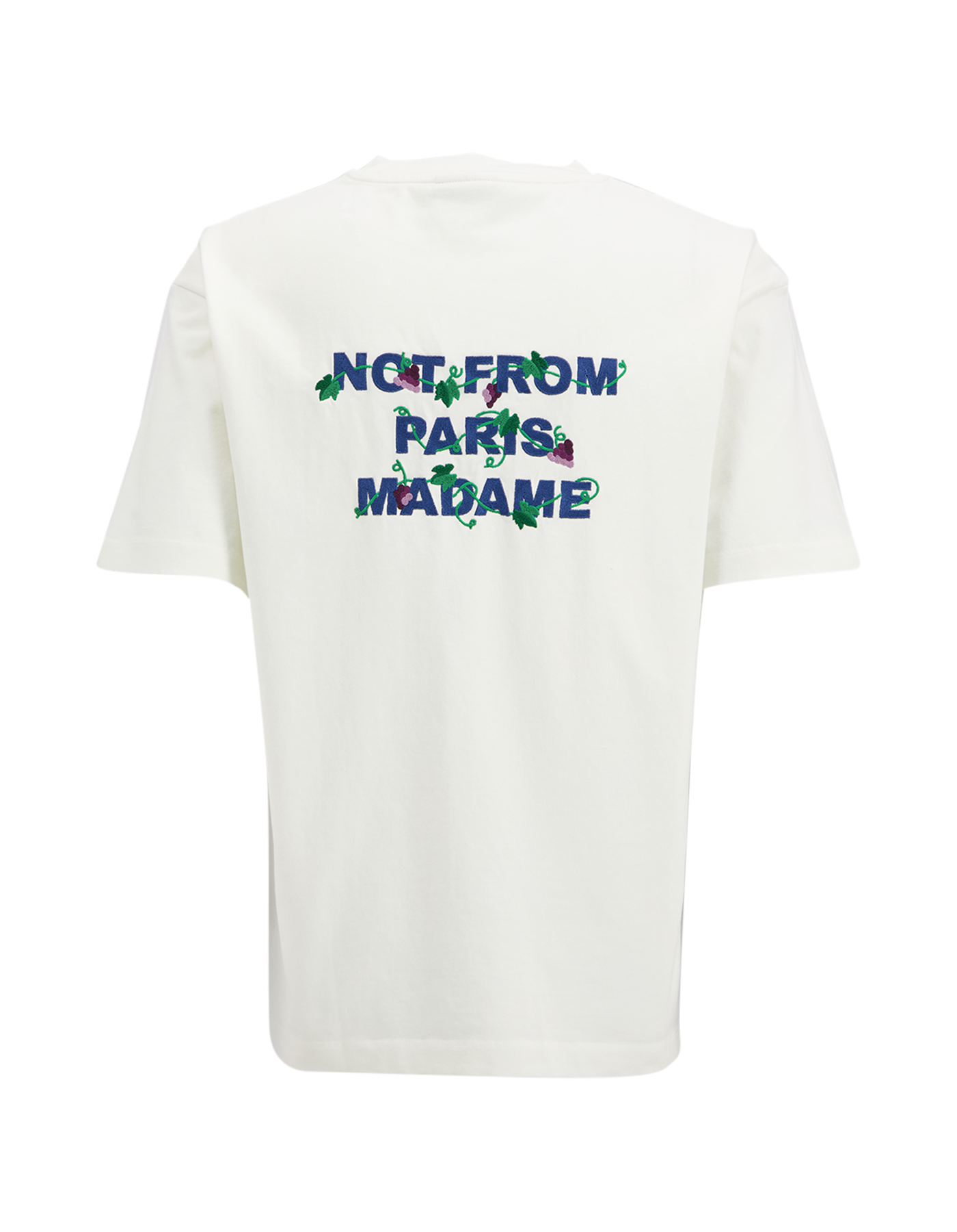 Drole de Monsieur Vine Embroidered Slogan T-shirt WIT 1