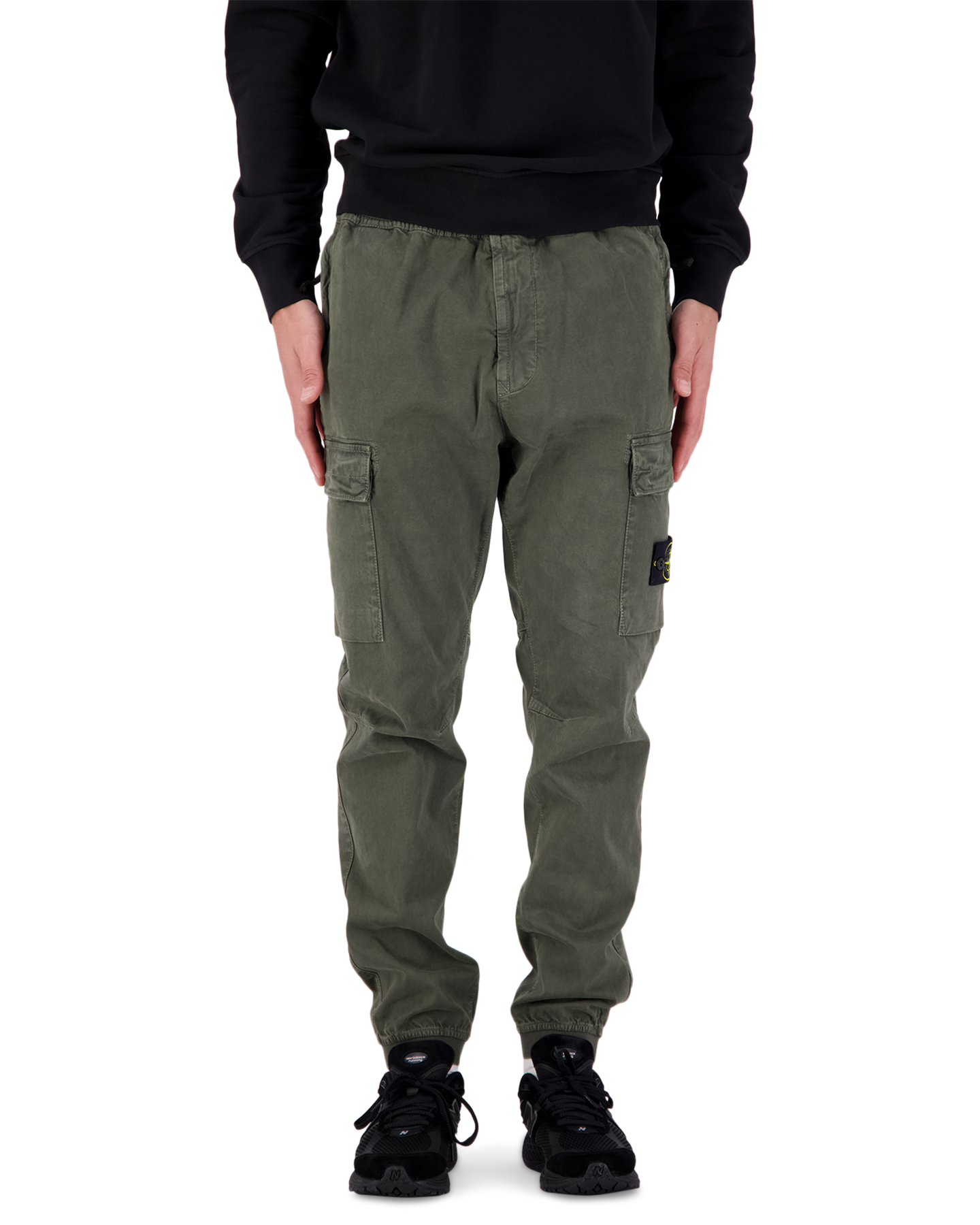 Stone Island 313L1 Cotton Twill Garment Dyed 'Old'Effect Cargo Pants GROEN 4