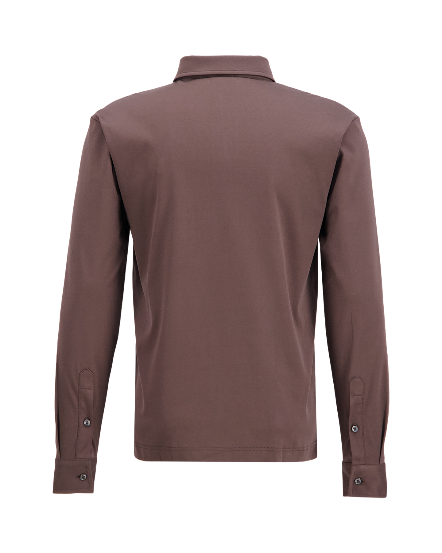 Valenza Supima Polo Zip Collar L/S DONKERBRUIN 2