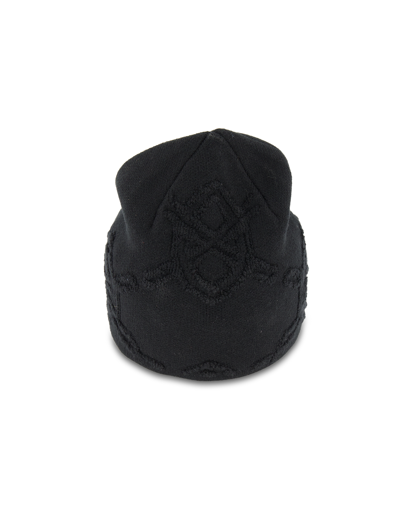 Daily Paper Textured Shield Skull Cap Beanie ZWART 2
