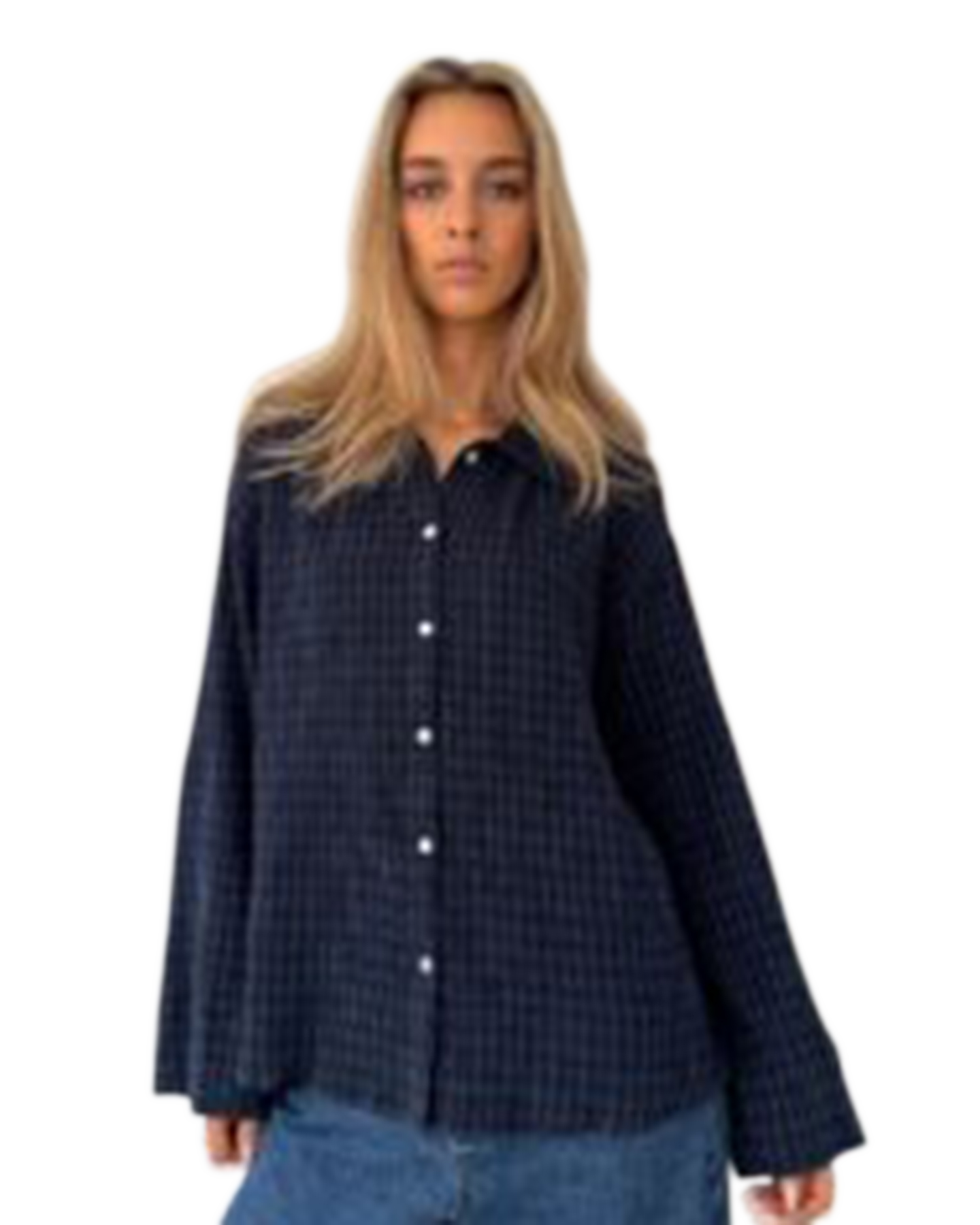 Boii Studios Tinsi Check Shirt DONKERBLAUW 3