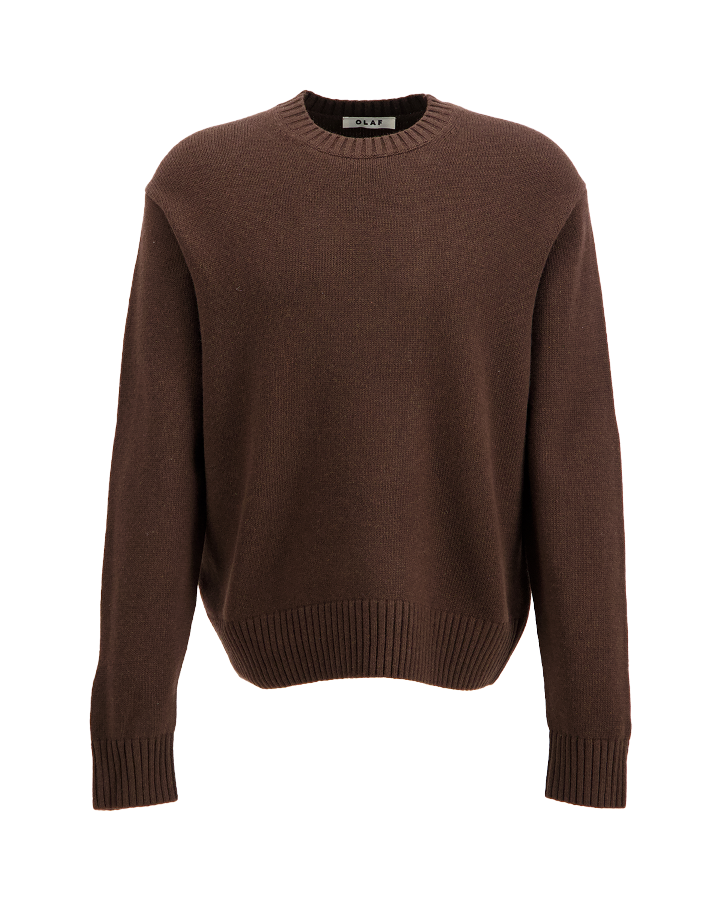 OLAF Essential Knitted Crewneck DONKERBRUIN 1