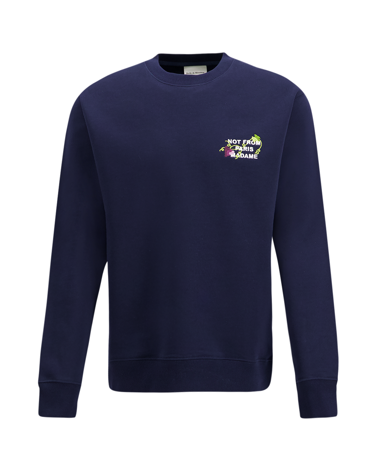 Drole de Monsieur Vine Embroidered Slogan Sweatshirt DONKERBLAUW 2