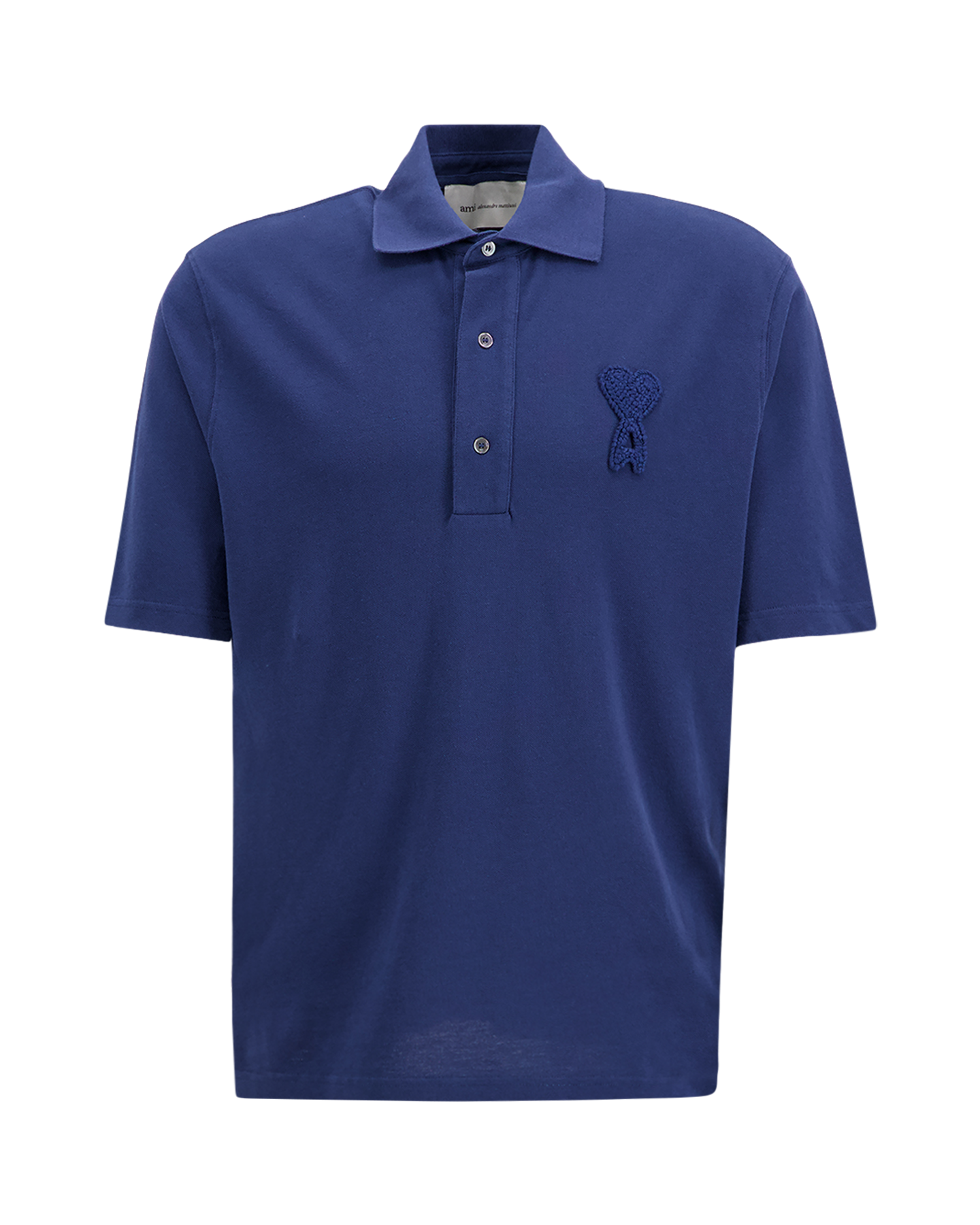 AMI Paris Polo Boxy Fit Avec Patch Crochet Ami De Coeur BLAUW 1
