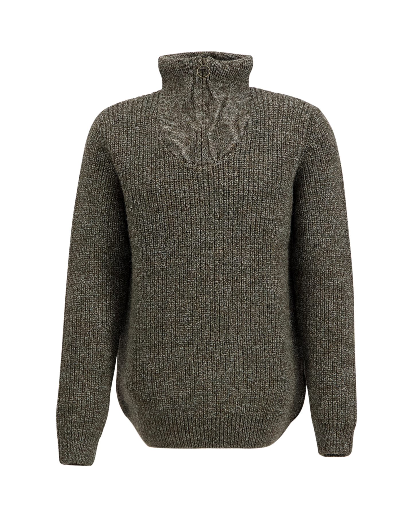 Barbour Barbour New Tyne Half Zip Knitted Jumper GRIJS 1