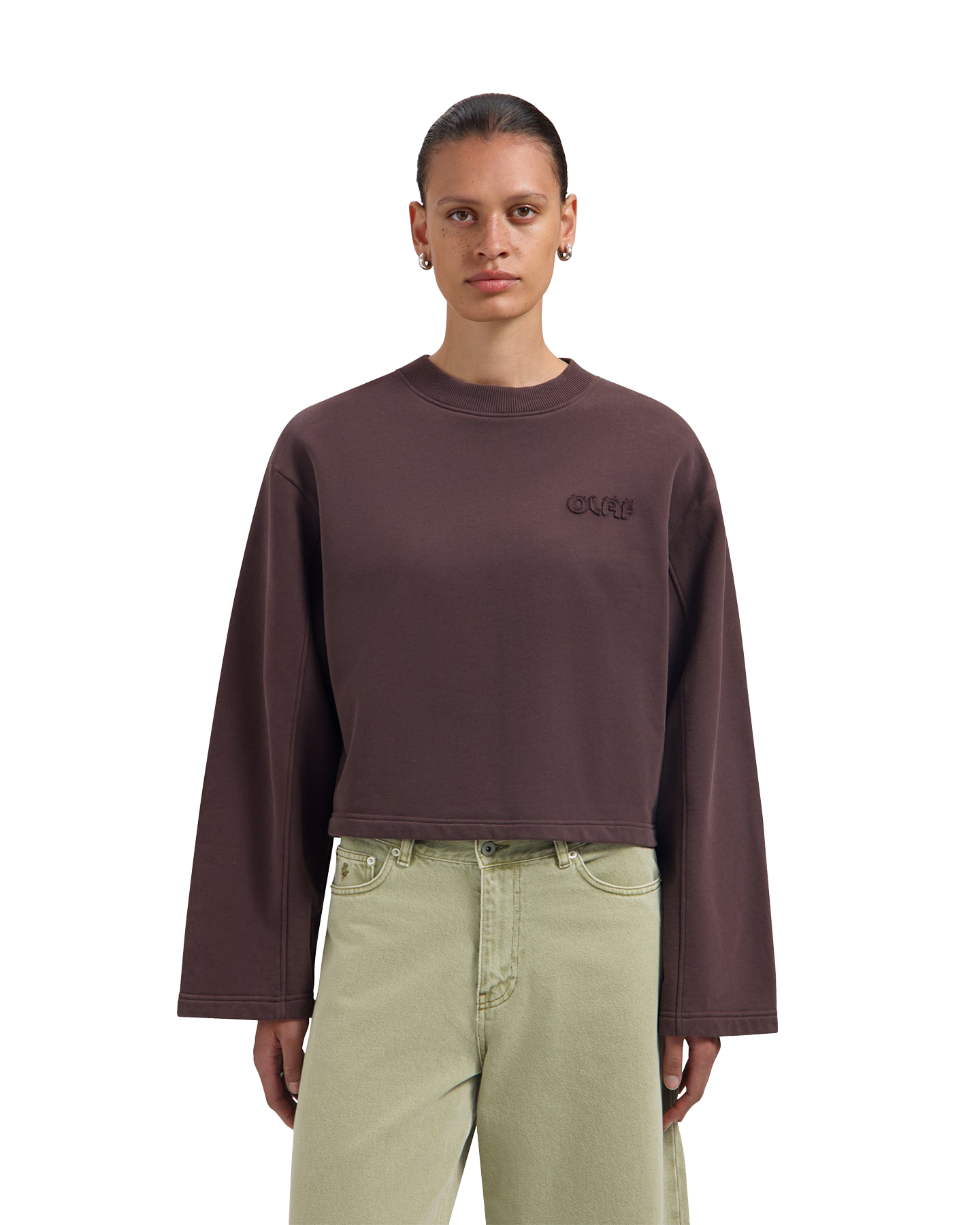 OLAF Retro Logo Crewneck DONKERBRUIN 3