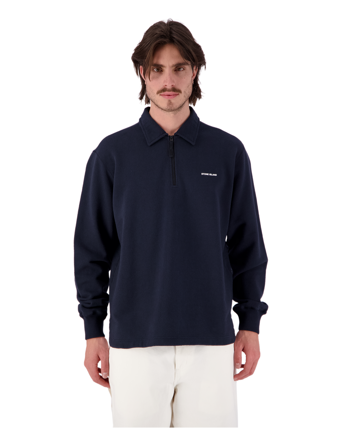 Garment Dyed Navy Blue Stone Island Sweatshirt Stone Island 61055 