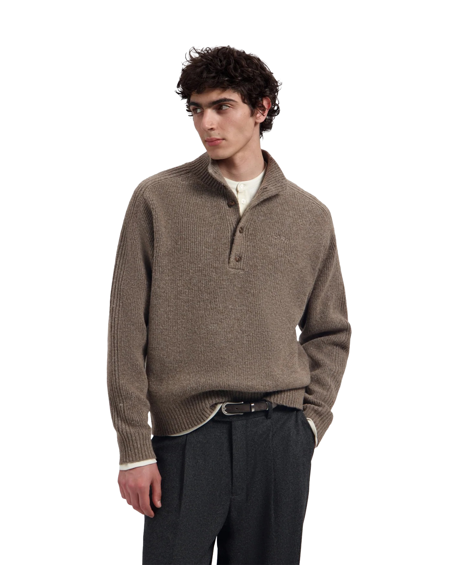 OLAF Knitted Mock Neck BRUIN 3