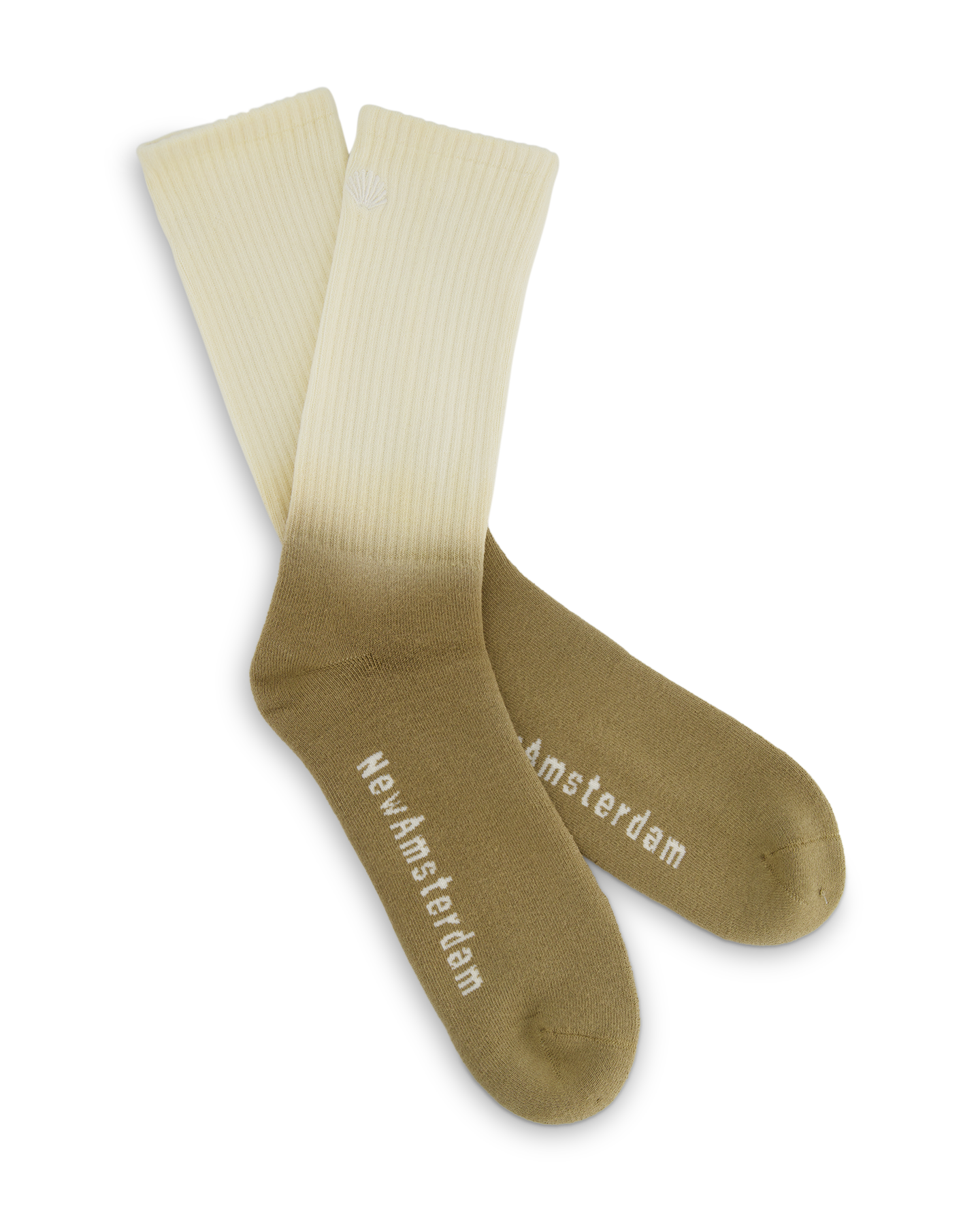 New Amsterdam Surf Association Gradient Logo Socks Egret / Ermine Dip Dye BEIGE 2