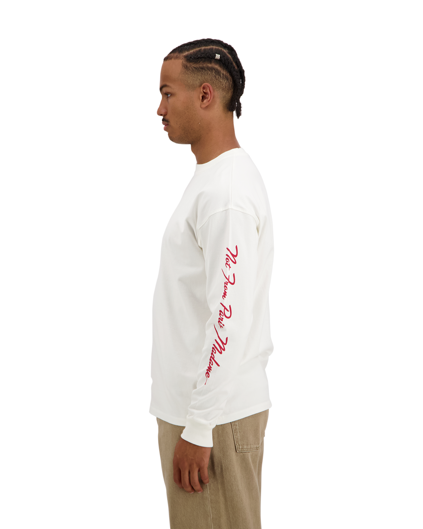 Drole de Monsieur Slogan Longsleeve T-Shirt ROOD 3