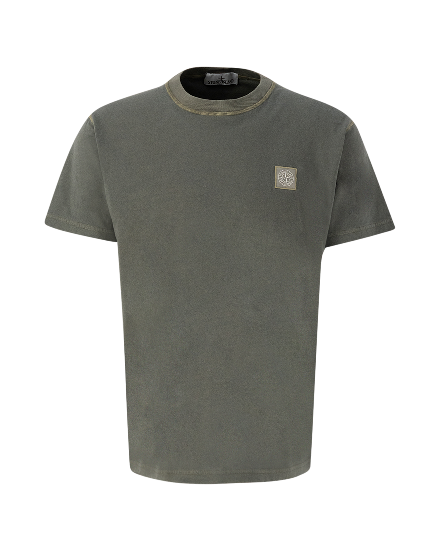 Stone Island 23757 Organic Cotton Jersey Garment Dyed 'Fissato' Effect T-Shirt GROEN 1