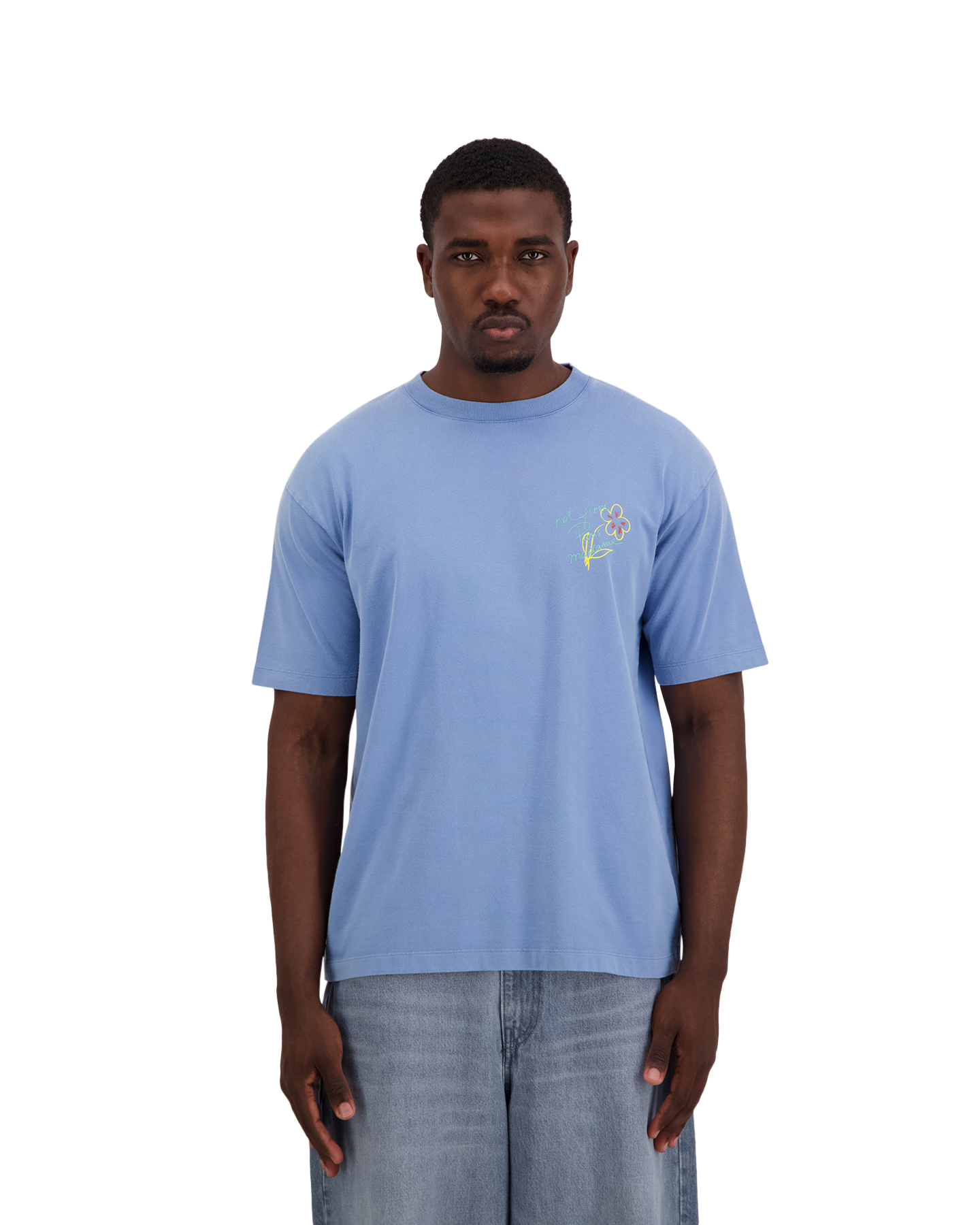 Drole de Monsieur Esquisse Slogan T-shirt LICHTBLAUW 4