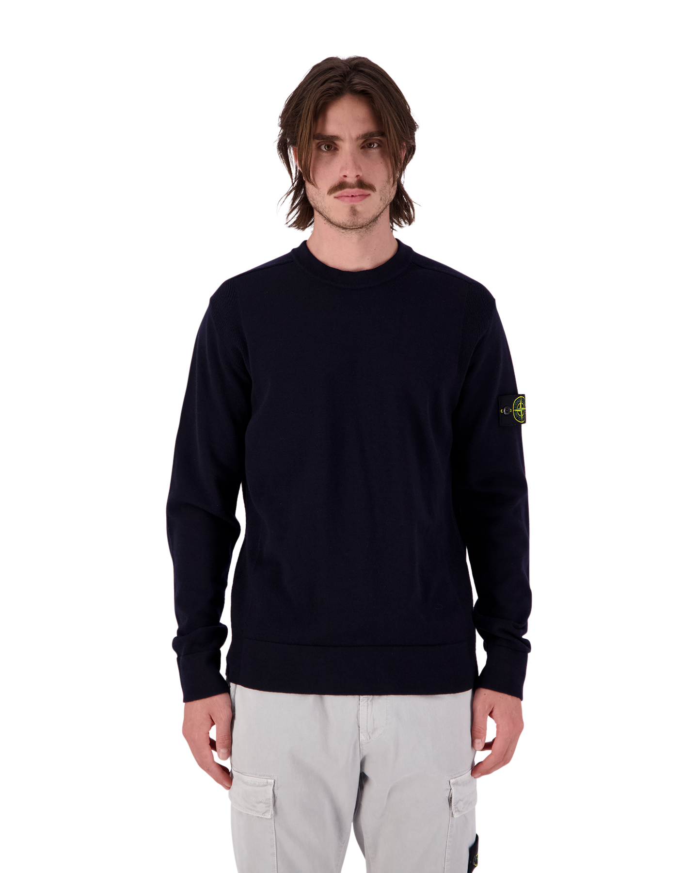 Stone Island 526A1 Stretch Wool Crewkneck Knit DONKERBLAUW 4