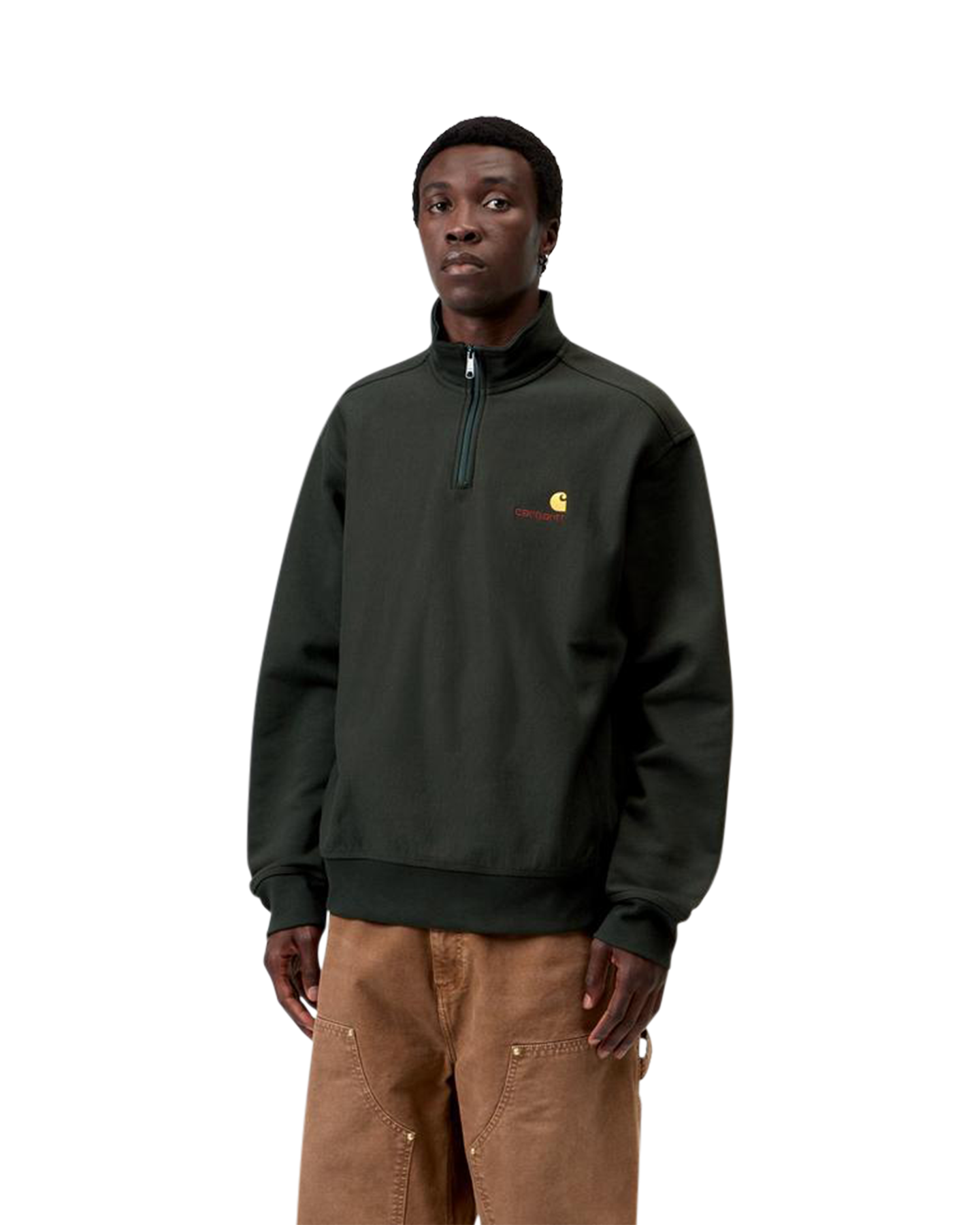 Carhartt Half Zip American Script Sweat ANTHRACIET 3