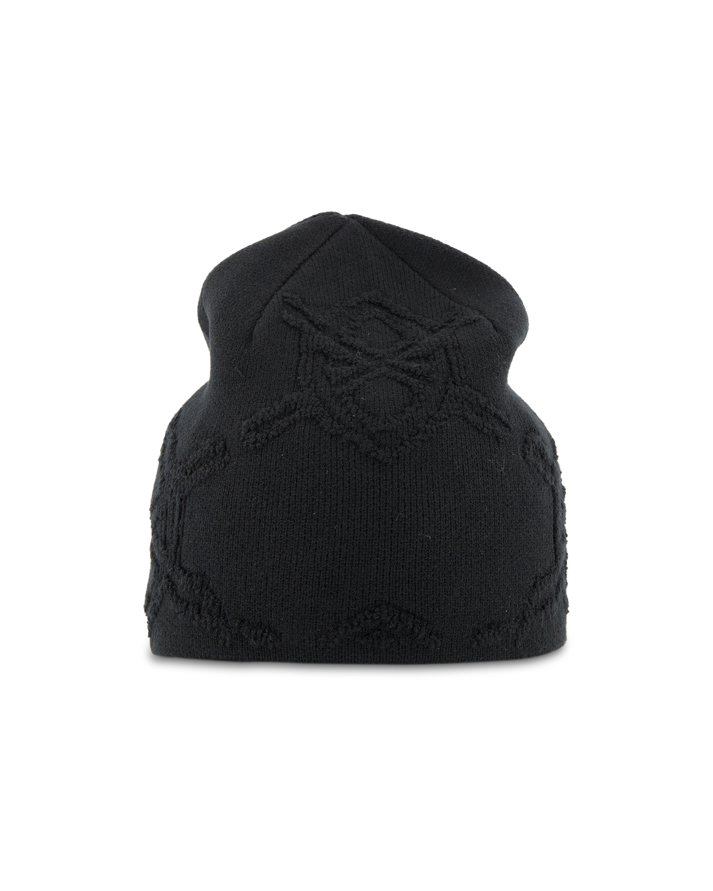 Daily Paper Textured Shield Skull Cap Beanie ZWART 4